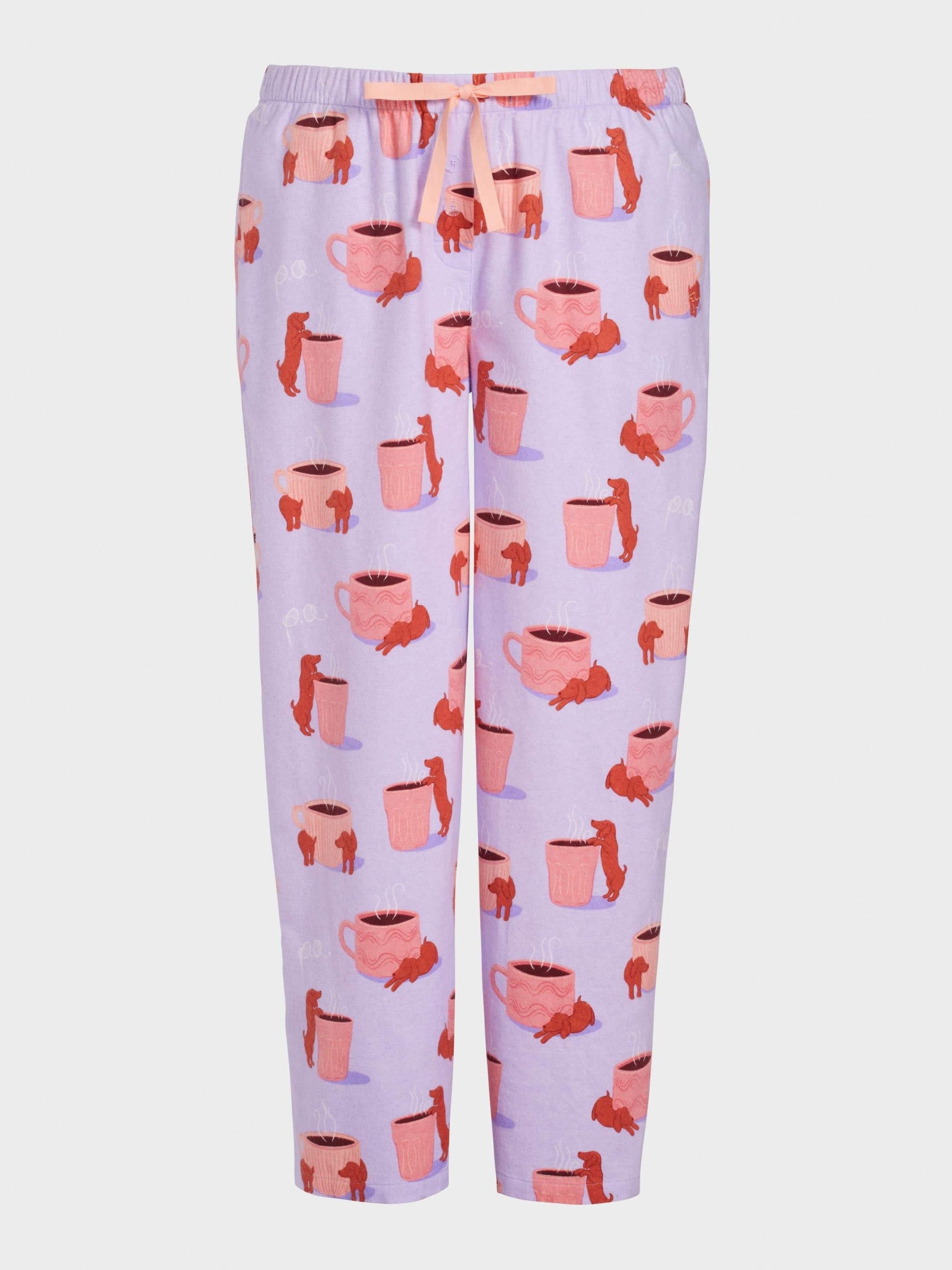 P.A. Plus Daxie Loves Coffee Flannelette Pj Pant Multi image 3