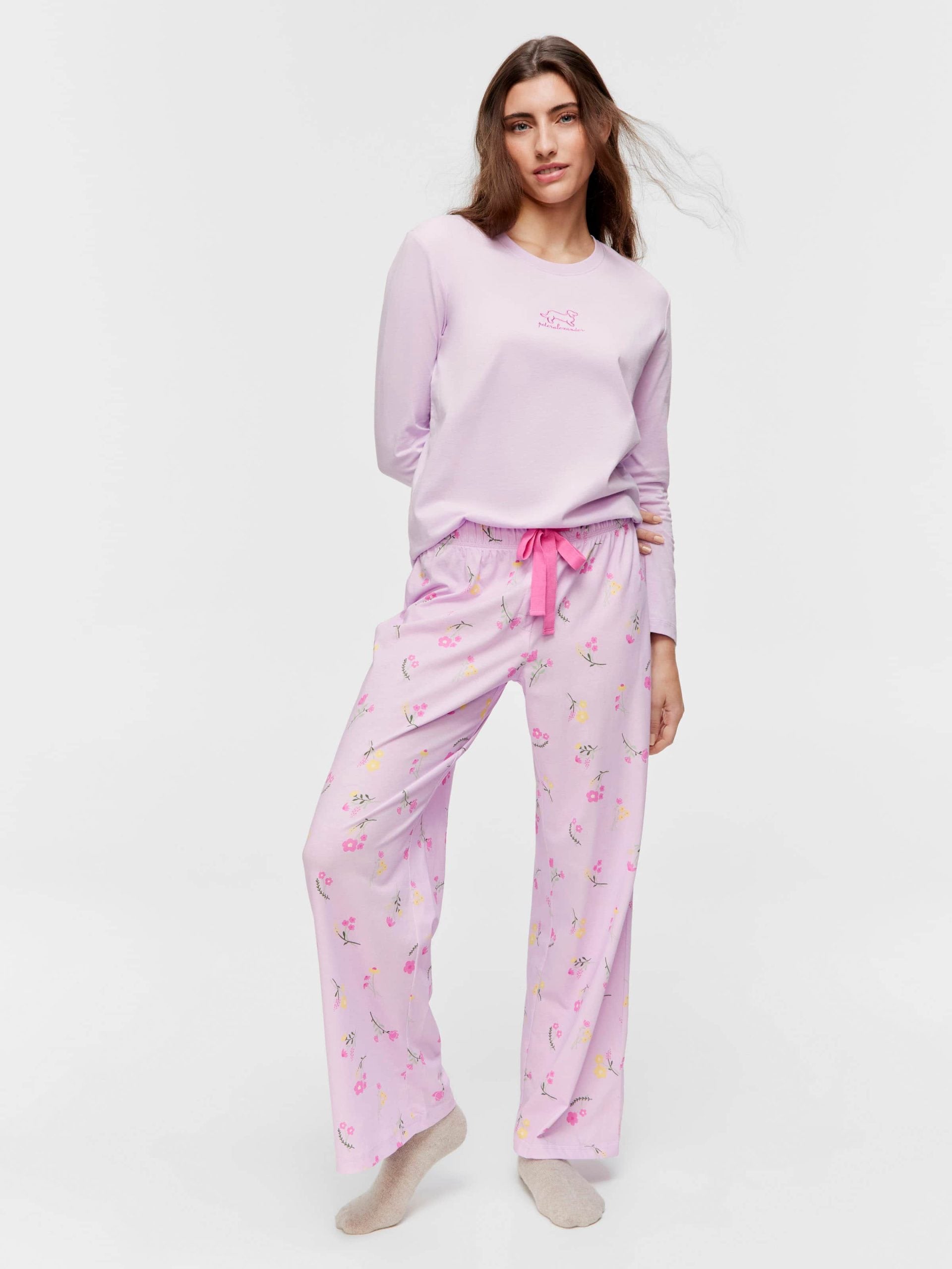 Purple Floral Ditsy Tapered Pj Pant multi image 1