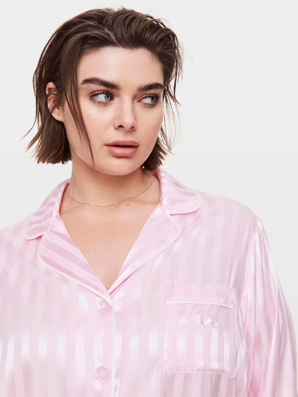 P.A. Plus Long Pink Chic Stripe Pj Set Pink image 2