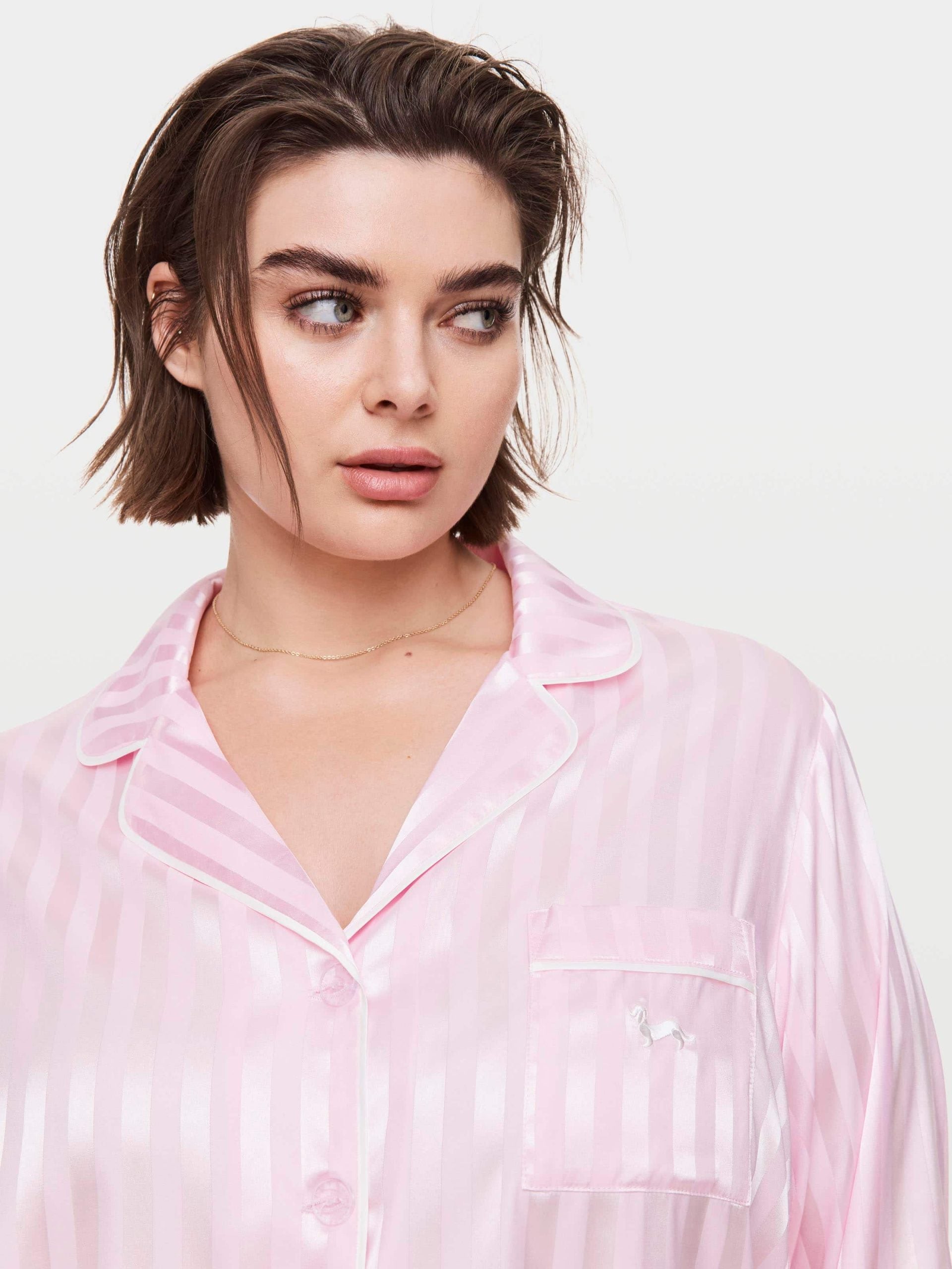P.A. Plus Long Pink Chic Stripe Pj Set Pink image 2