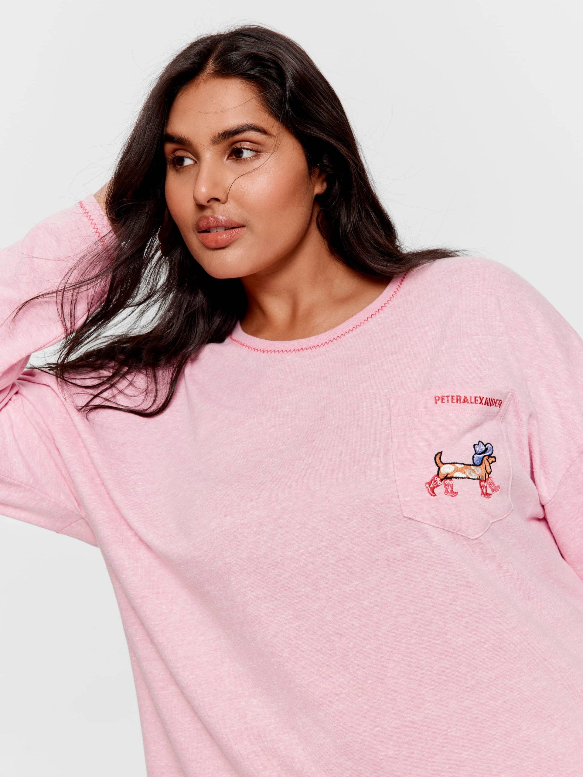 P.A. Plus Cowdog Long Sleeve Top Pale Pink image 2