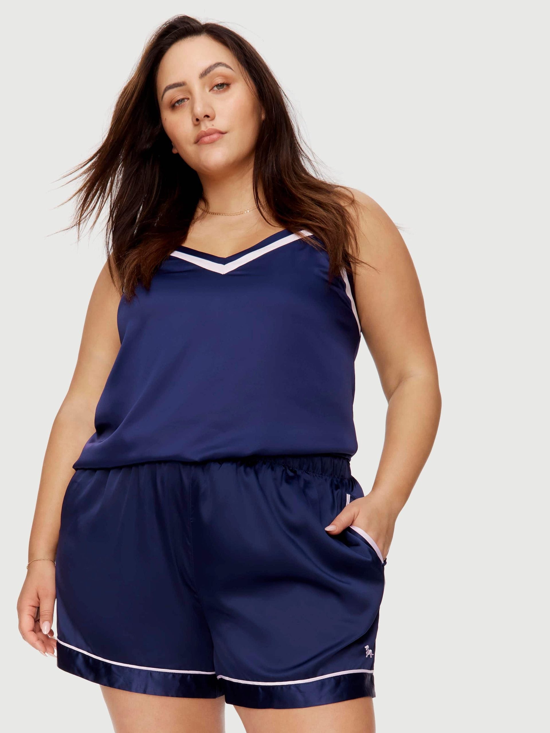 P.A. Plus Navy Tux Luxe Satin Cami Multi image 3