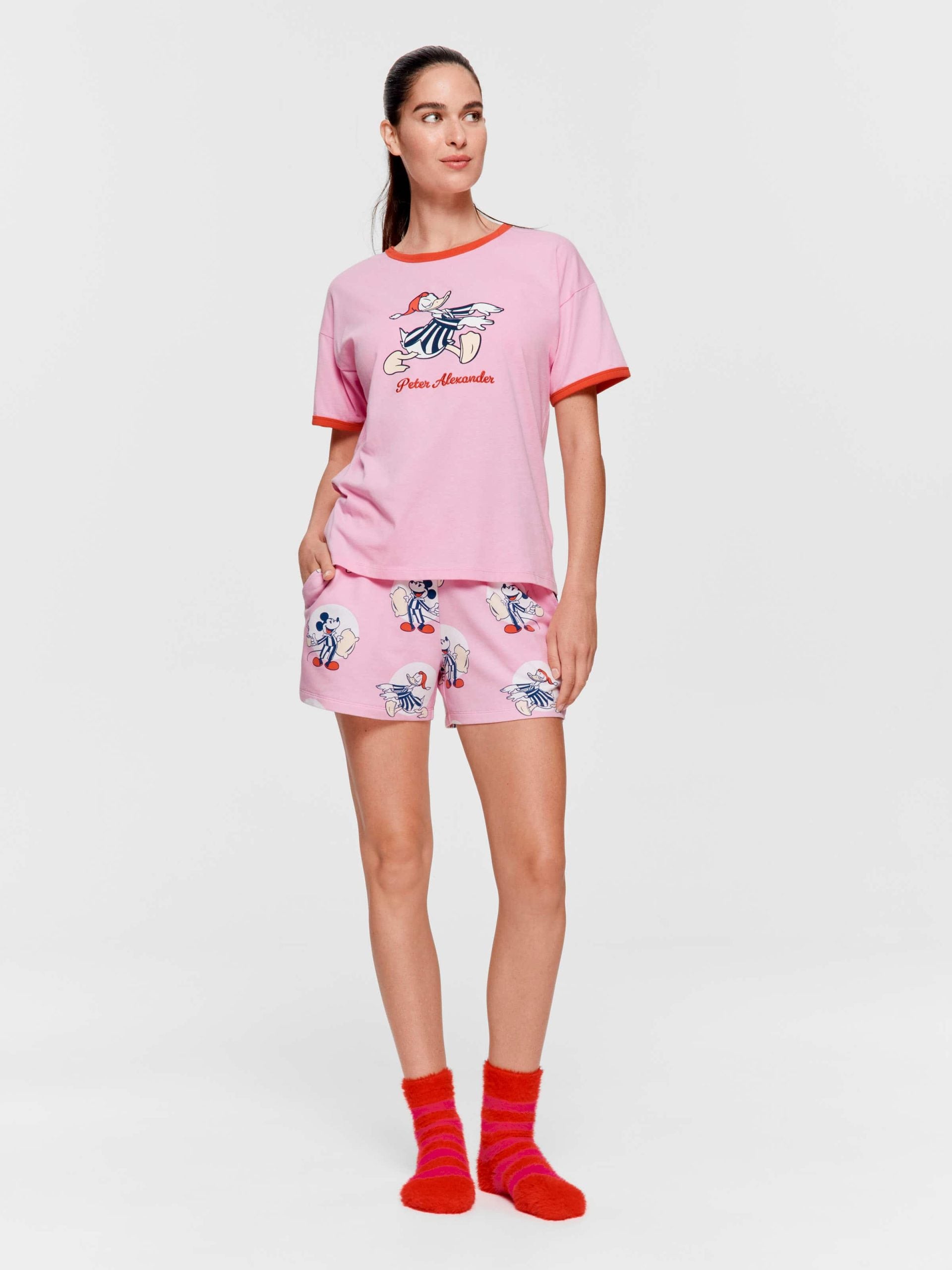 Sleepy Donald Duck Oversized Tee Pink image 2
