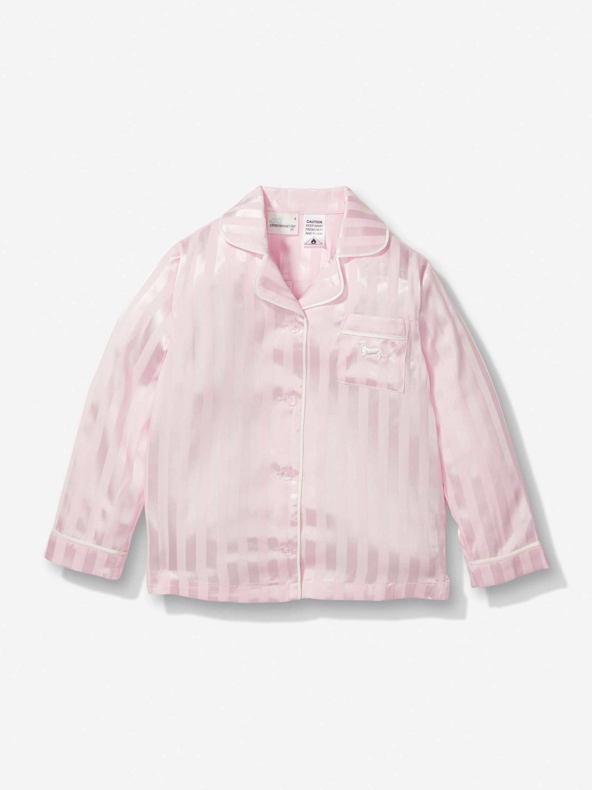 Jnr Girls Pink Stripe Satin Pj Set pink image 2