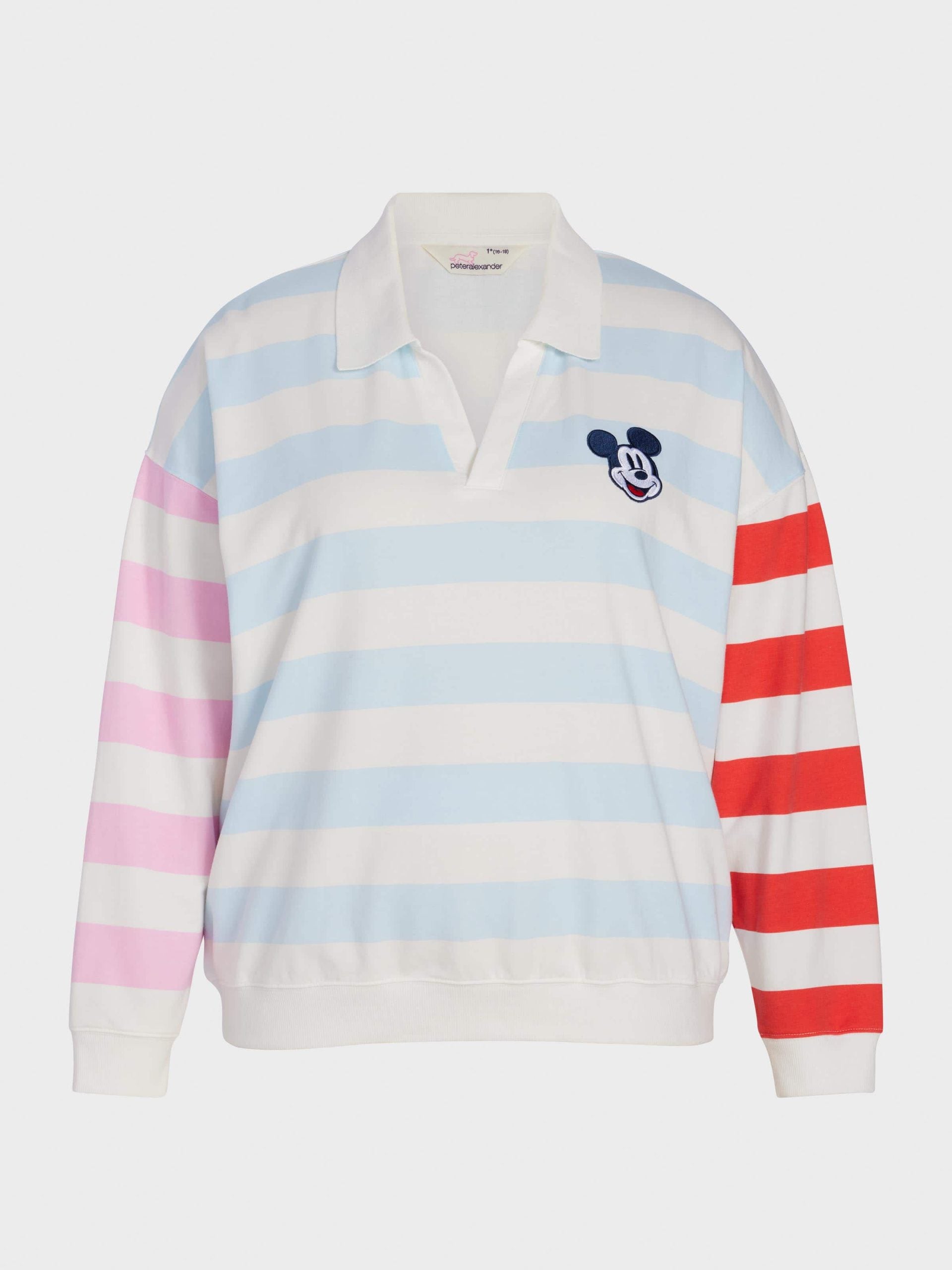 P.A. Plus Pastel Stripe Mickey Mouse Collared Sweater Multi image 3