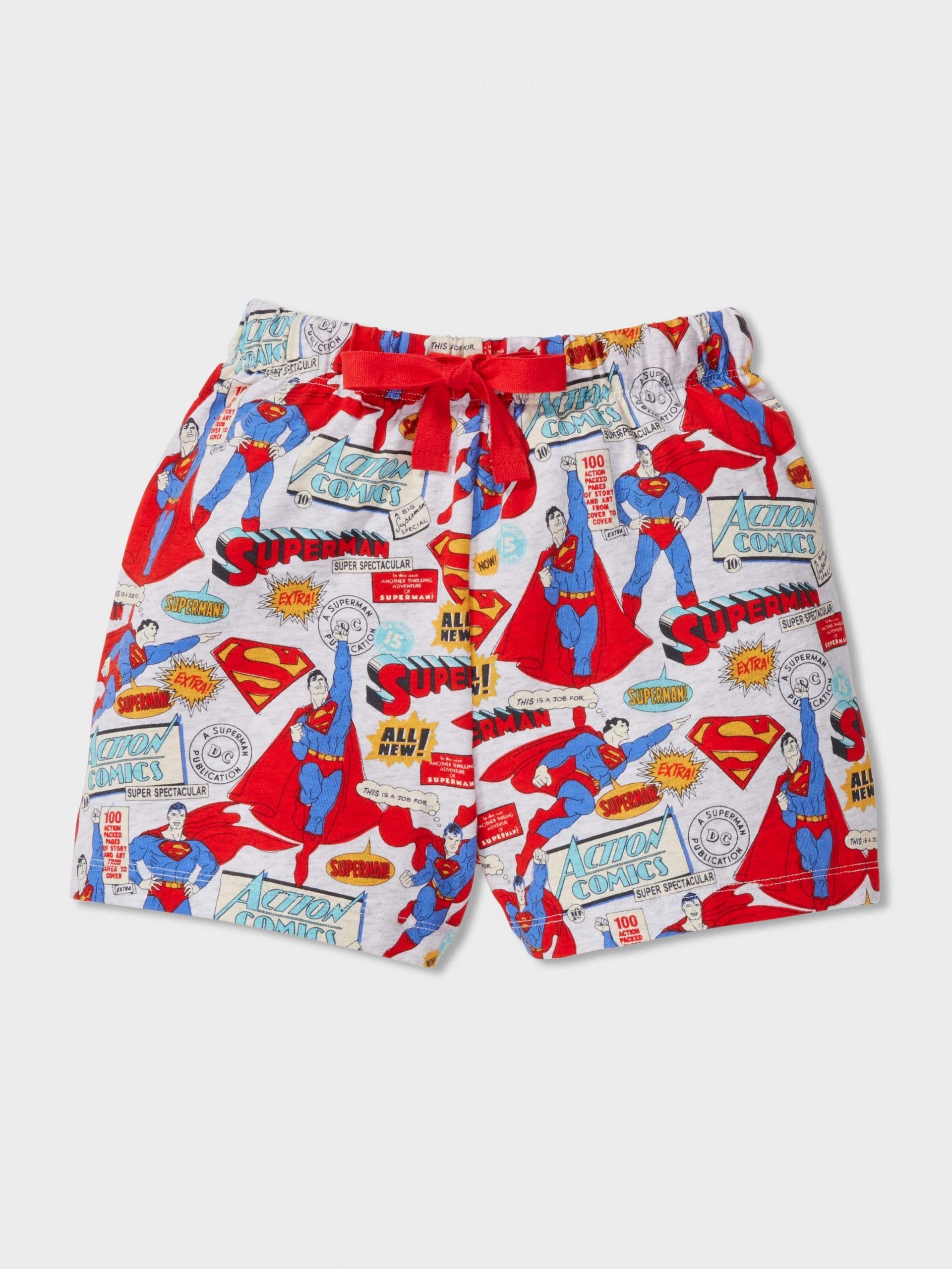 Jnr Boys Superman Comic Short Pj Set Multi image 1