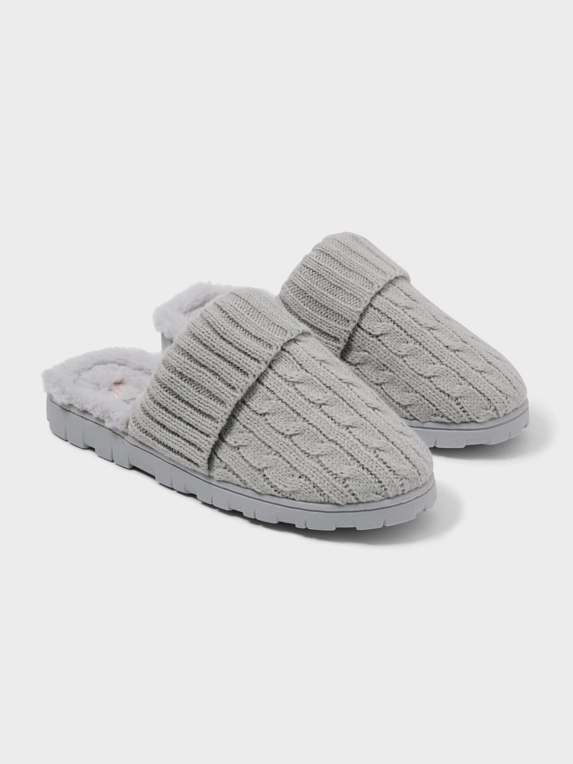 Cable Knit Scuff grey image 1