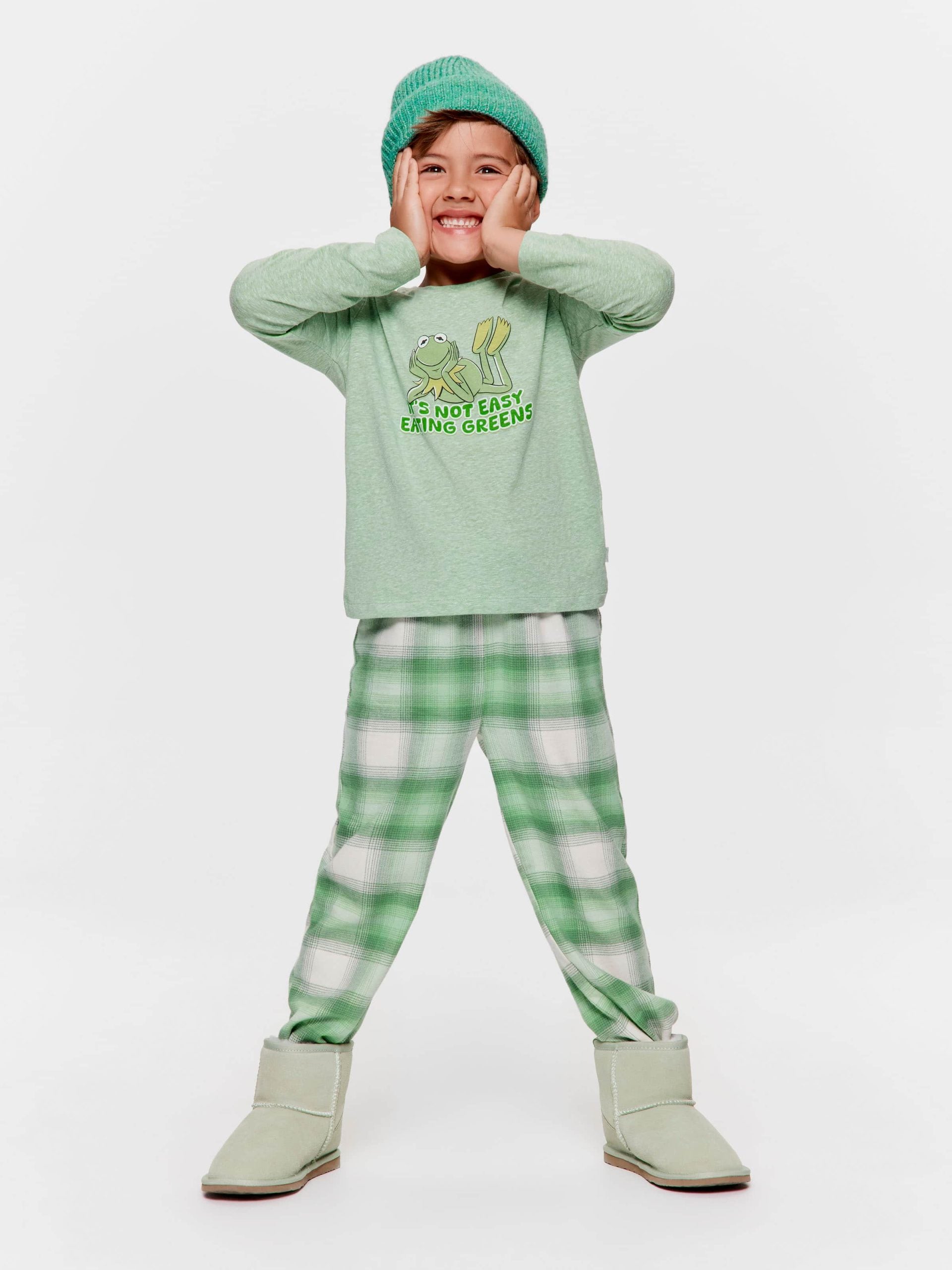 Jnr Boys Kermit Greens Long Pj Set multi image 0