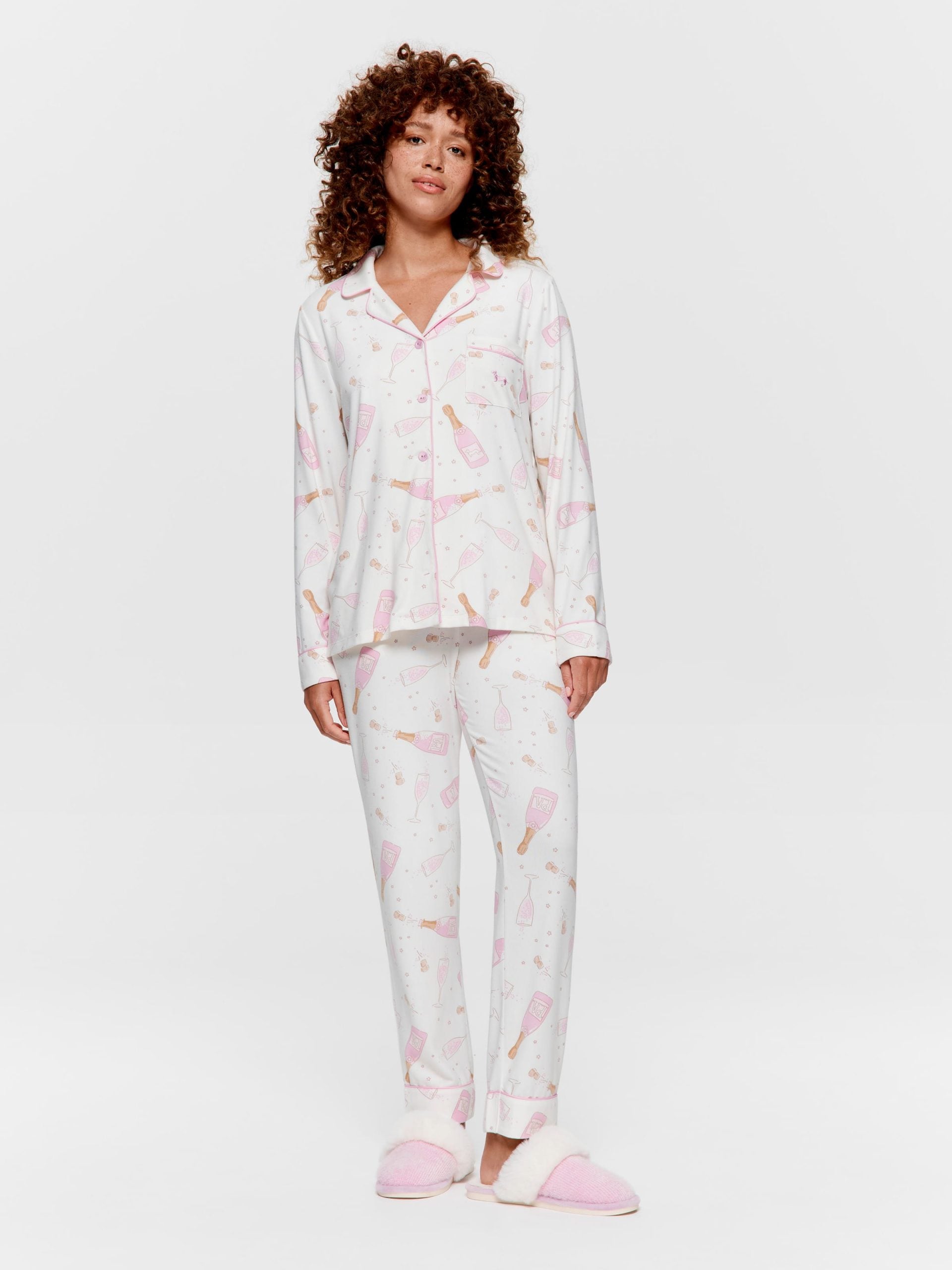 Champagne Plush Long Pj Set multi image 3