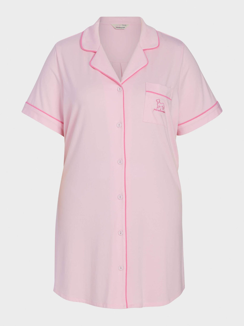 P.A. Plus Super Soft Pink Bamboo Knit Short Sleeve Nightshirt Pink image 3