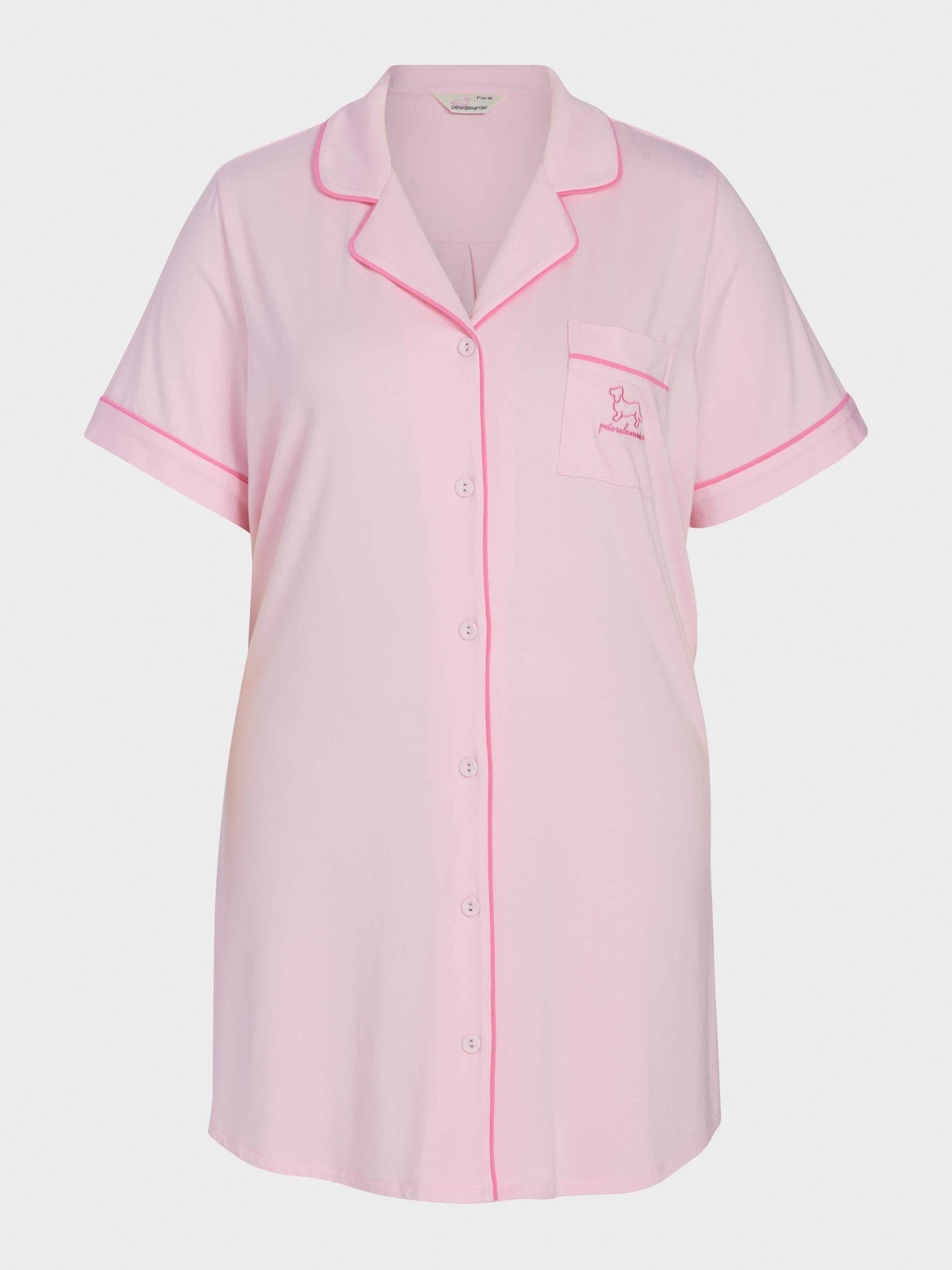 P.A. Plus Super Soft Pink Bamboo Knit Short Sleeve Nightshirt Pink image 3