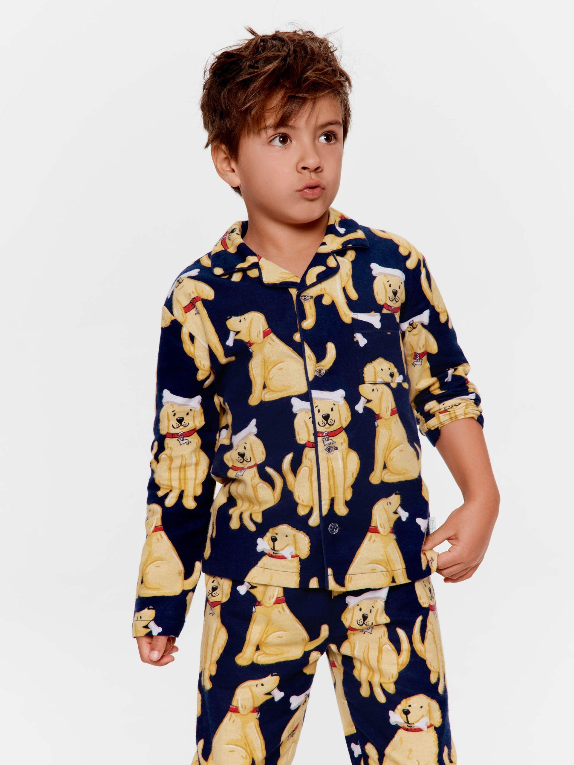 Jnr Boys Golden Retriever Classic Pj Set multi image 1