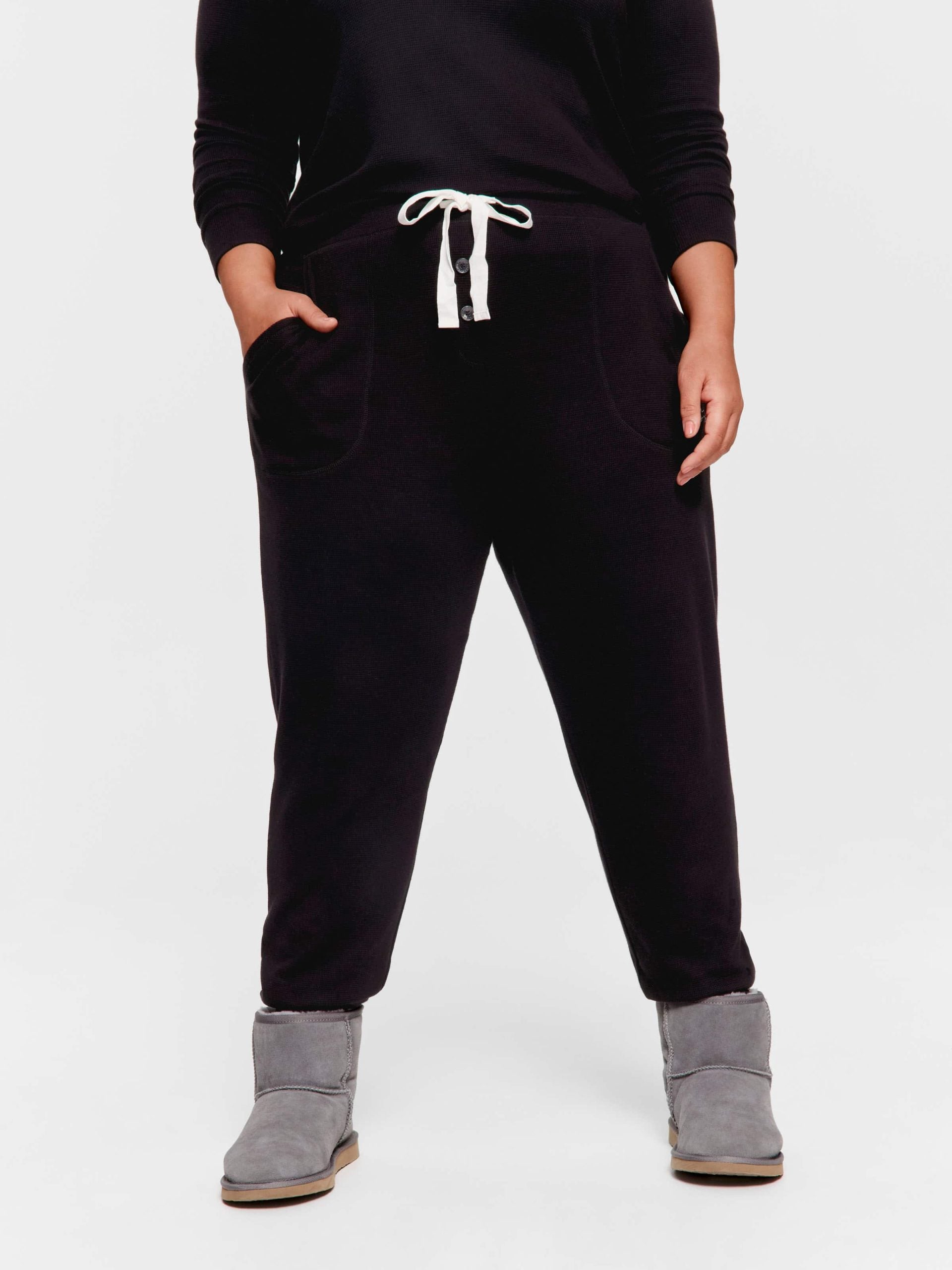 P.A. Plus Black Waffle Easy Pj Pant Black image 2