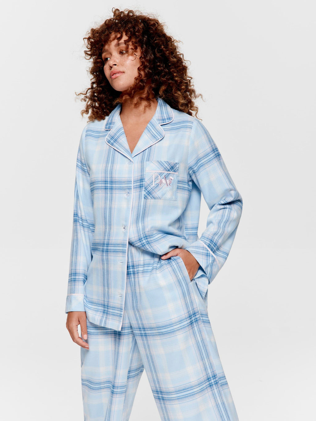 Blue Check Flannelette Classic Pj Set multi image 3