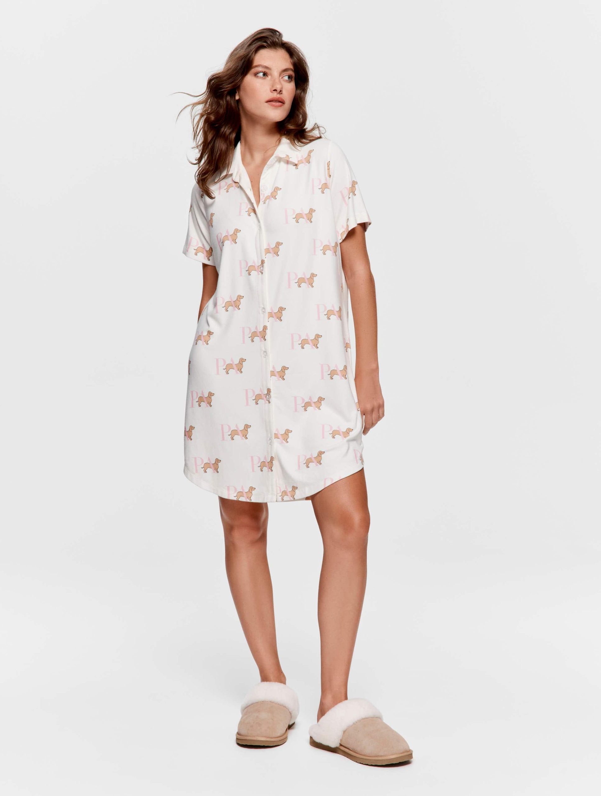 P.A. Penny Short Sleeve Plush Nightshirt multi image 1