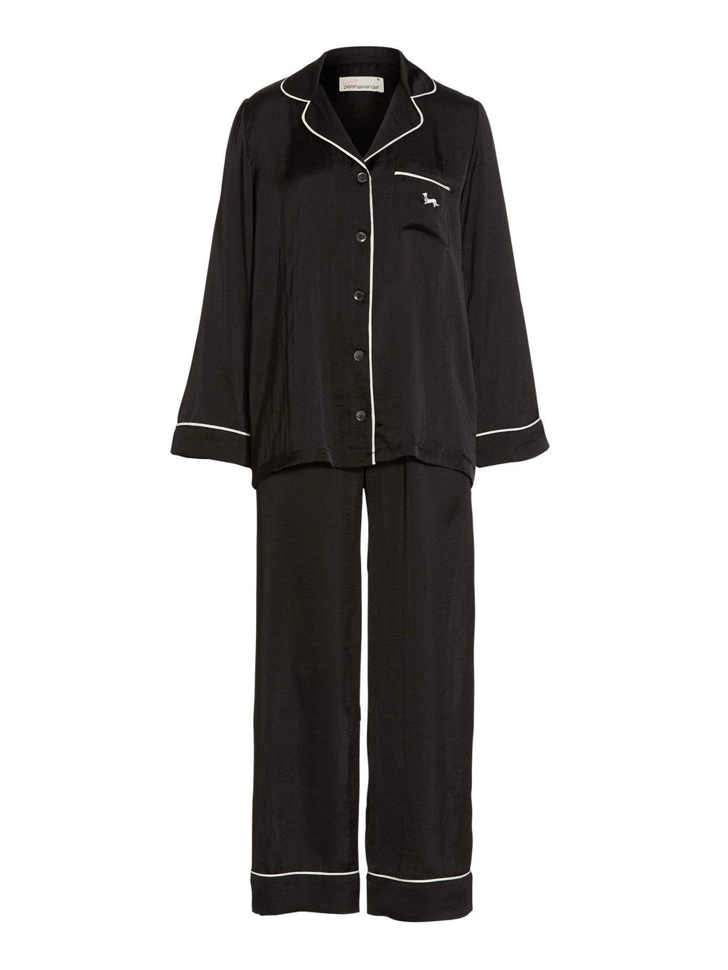 Long Black Chic Satin Pj Set black image 4