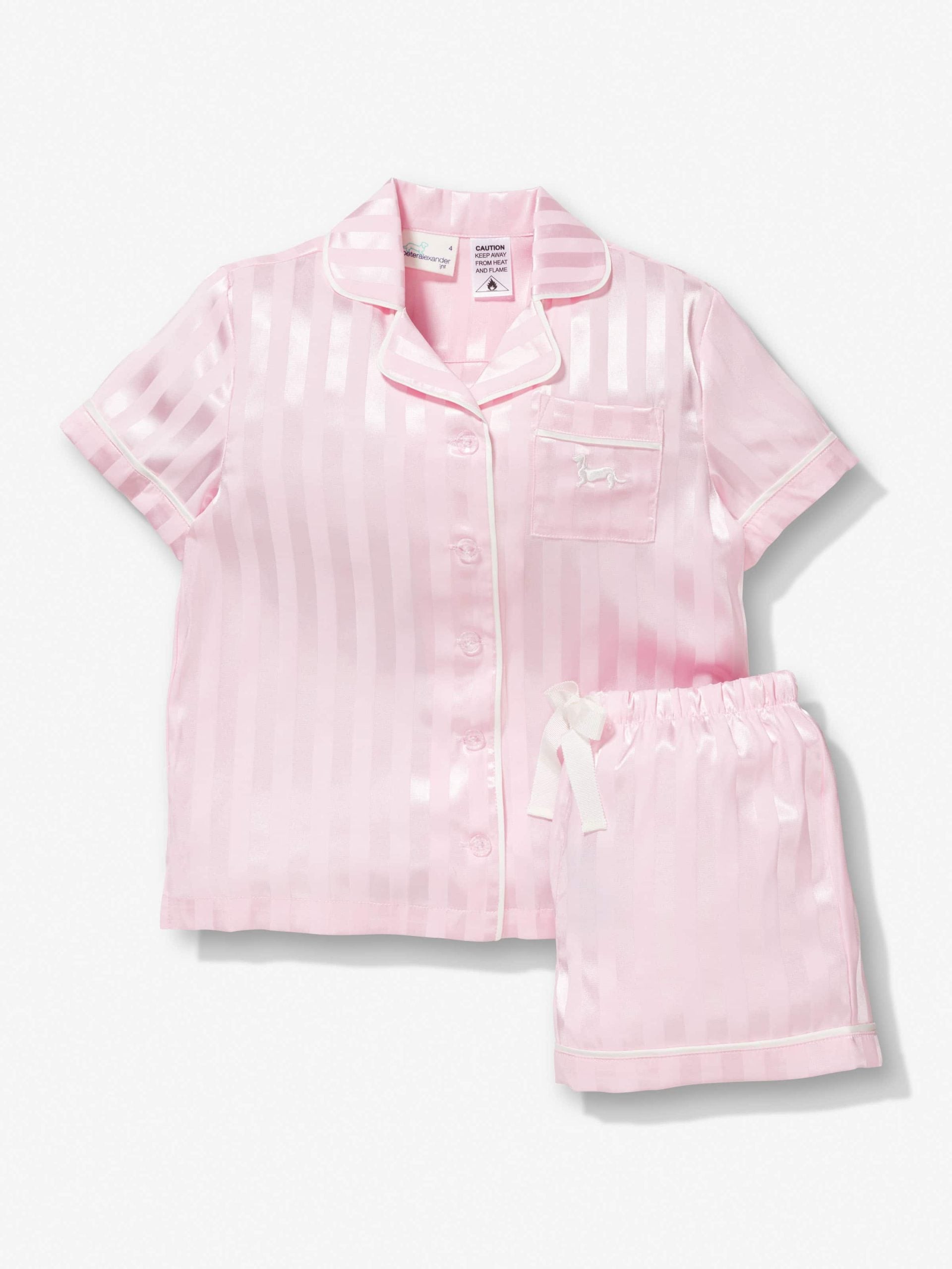 Jnr Girls Pink Stripe Satin Pj Set pink image 2