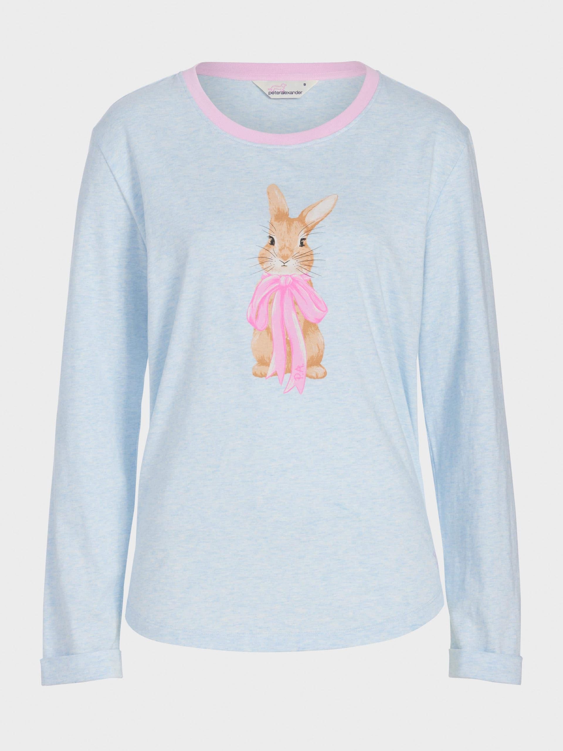 Bow Bunny Long Sleeve Top paleblue image 3