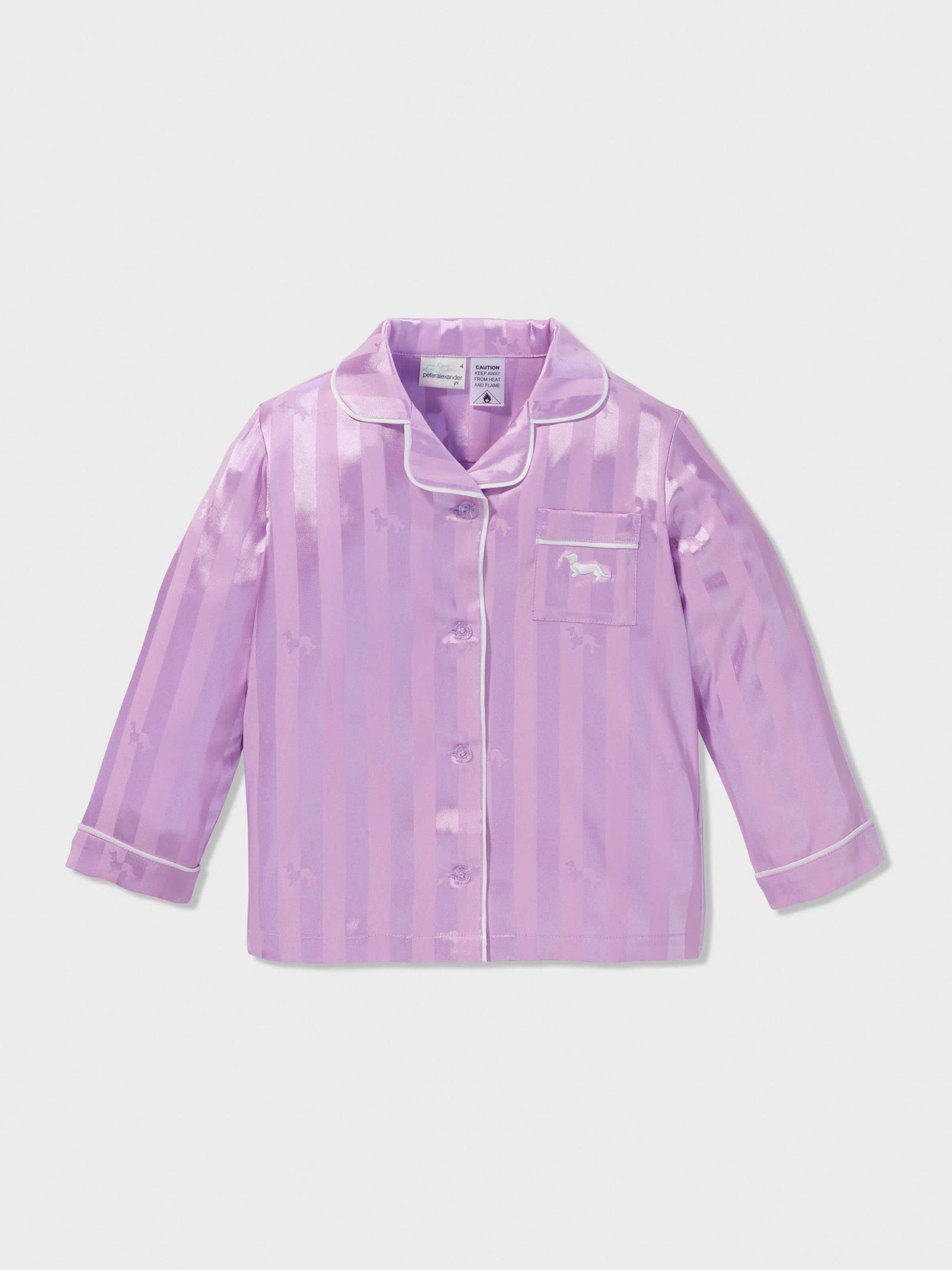 Girls Lilac Classic Satin Pj Set lilac image 2