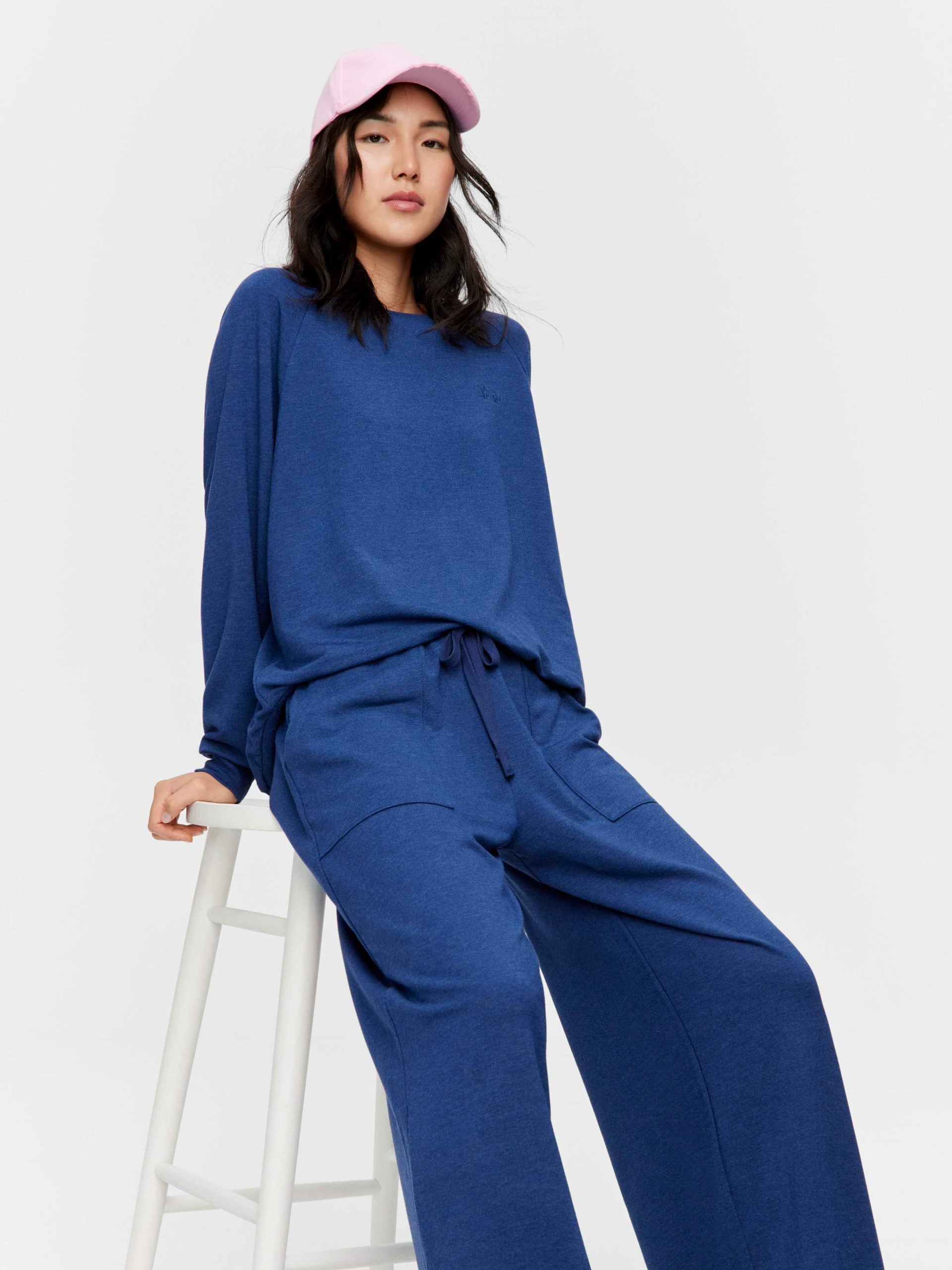 Navy Track Wide Leg Pj Pant navy image 2