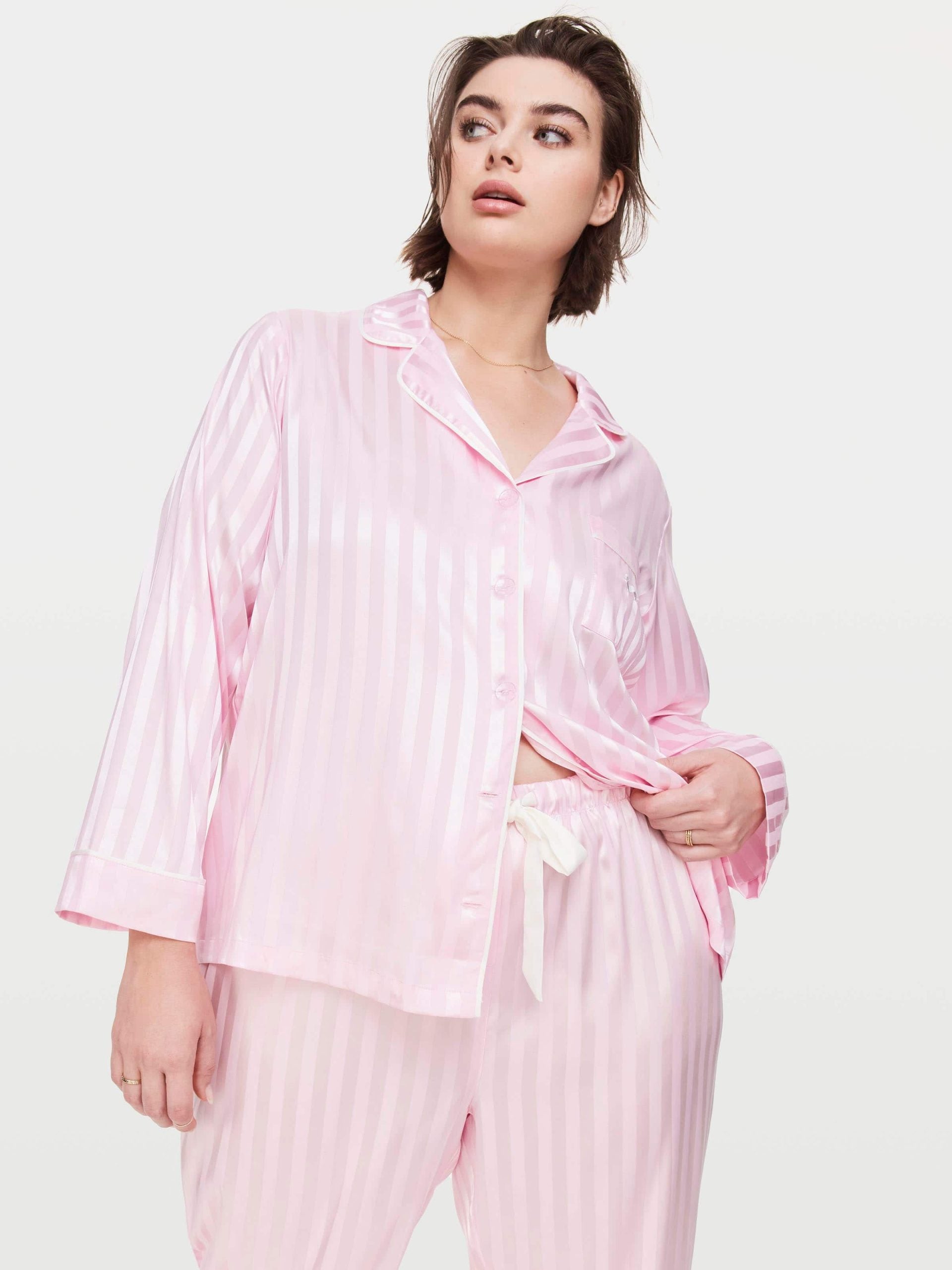 P.A. Plus Long Pink Chic Stripe Pj Set Pink image 3