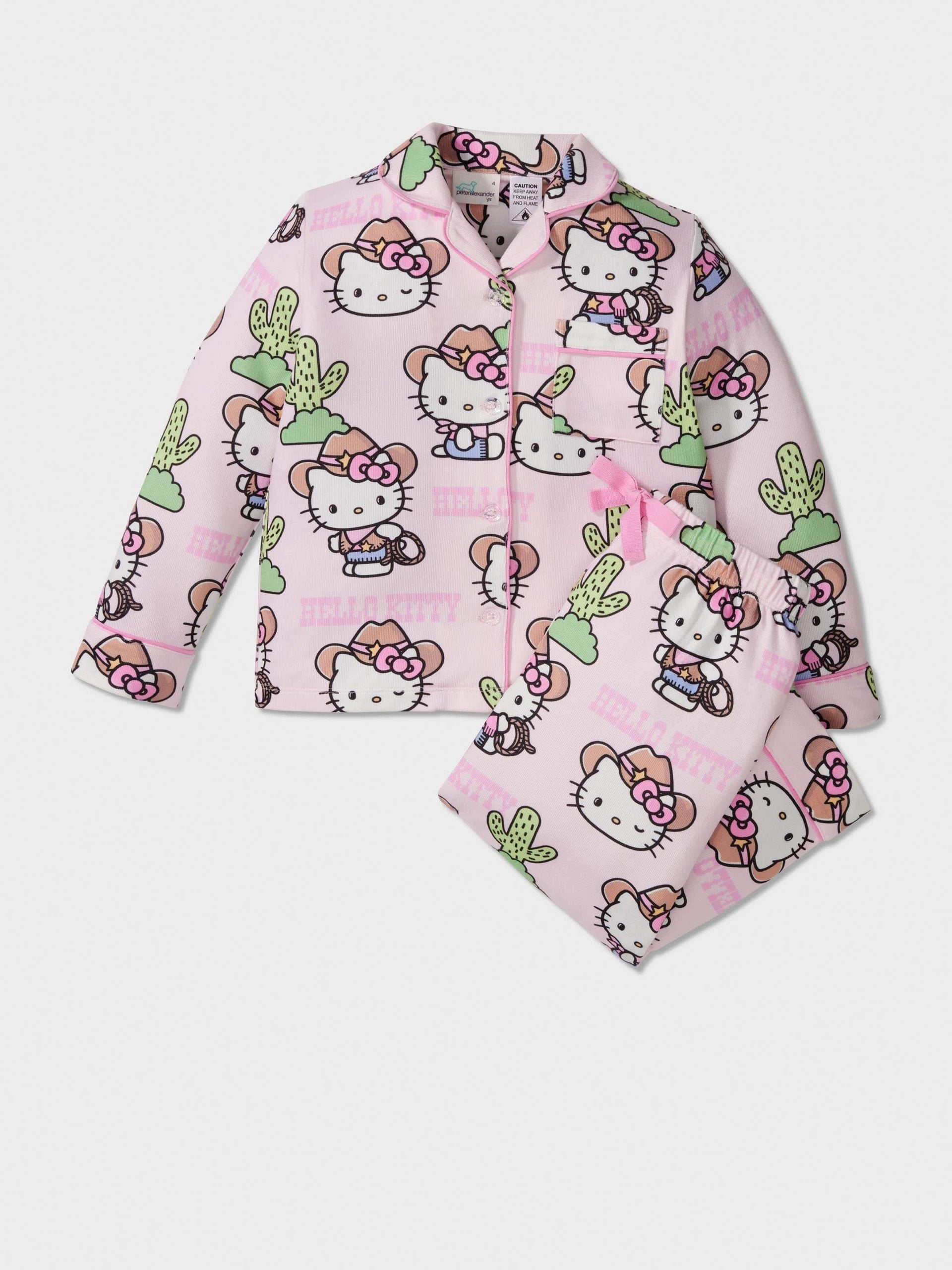 Girls Hello Kitty Cowboy Long Plush Classic Pj Set Multi image 0