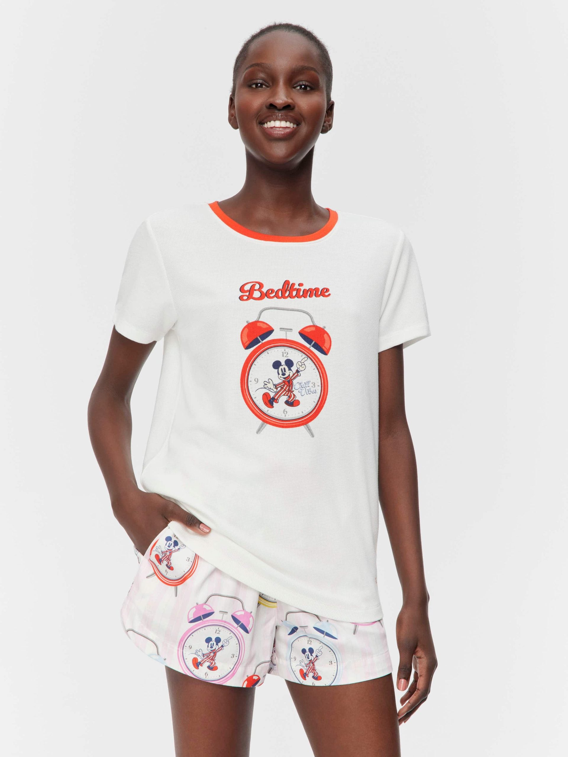Wake Up Mickey Mouse Waffle Tee Cream image 2