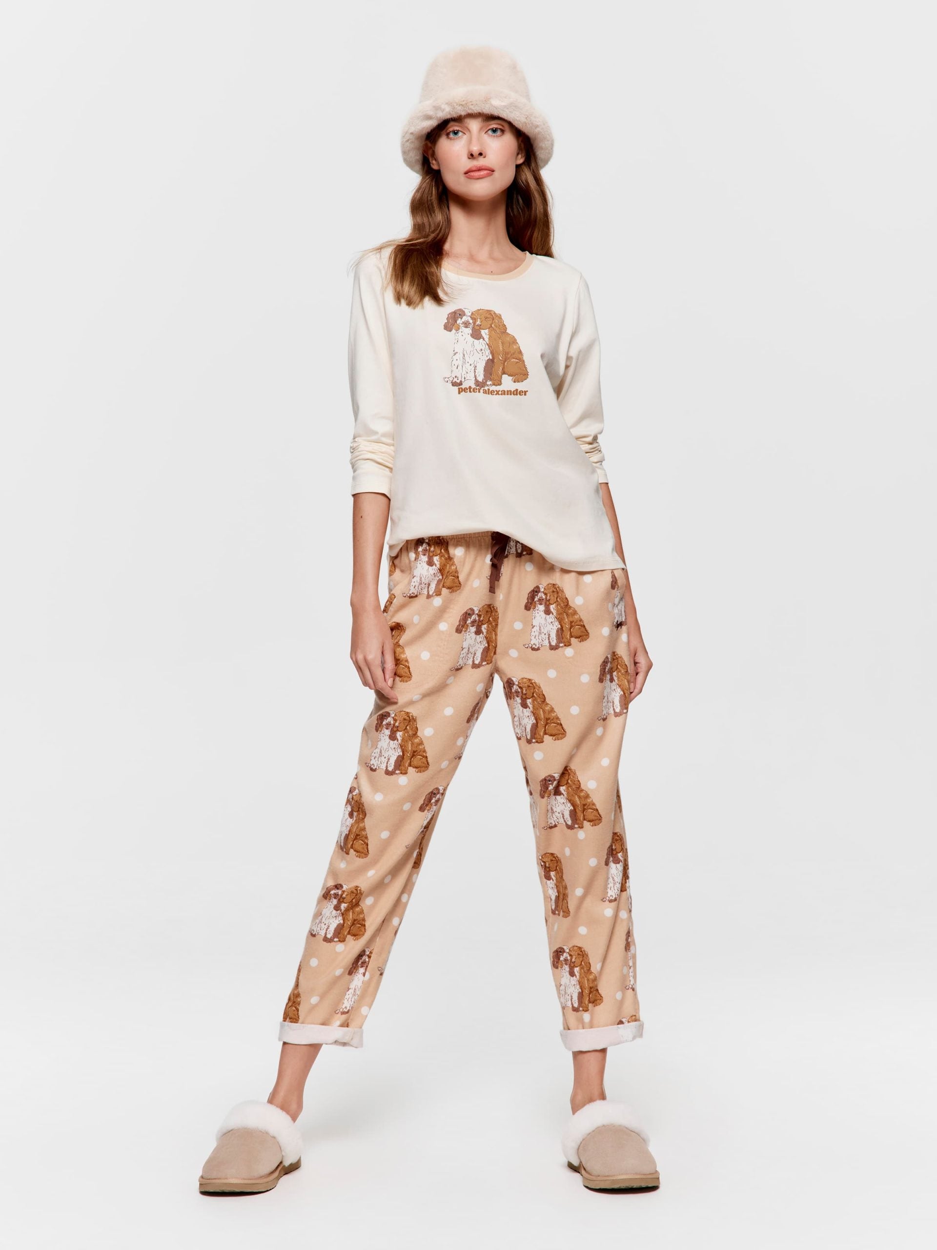 Puppy Love Bamboo Flannelette Roll Up Pj Pant Multi image 0