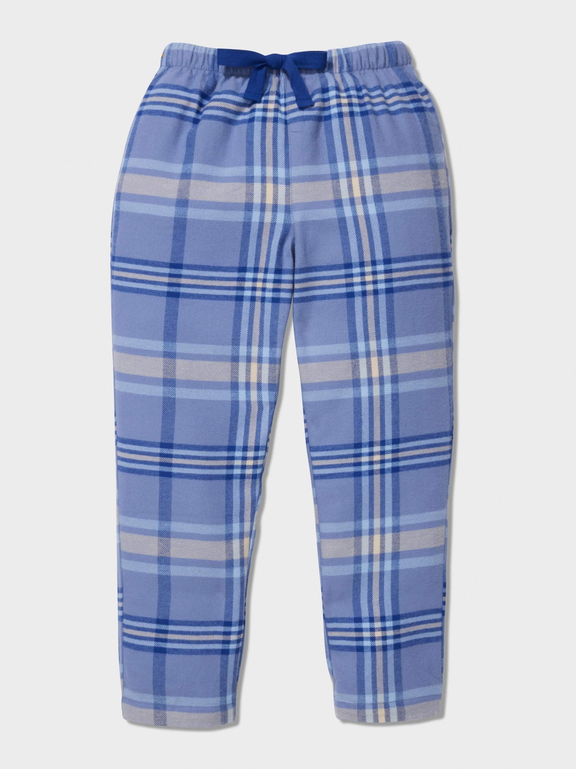 Jnr Boys Blue Check Long Pj Set multi image 1