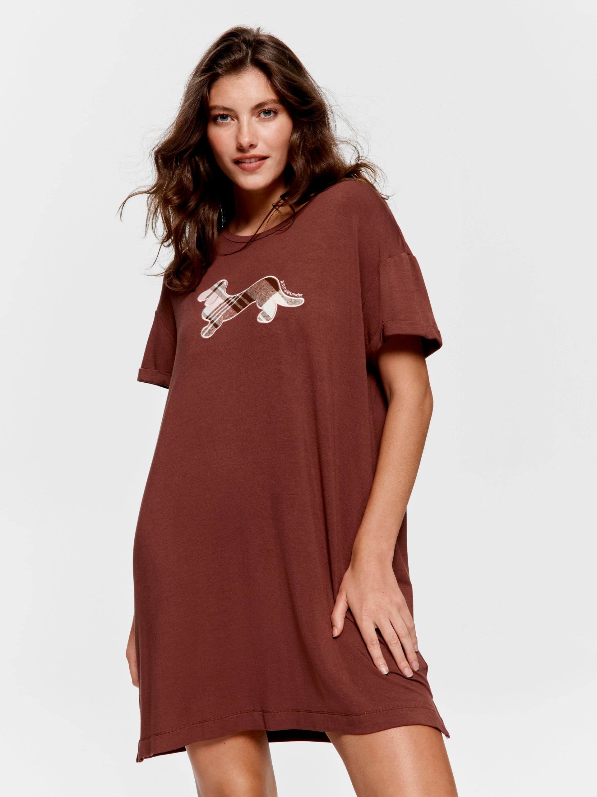 Chocolate Applique Penny Sleep Tee chocolate image 0