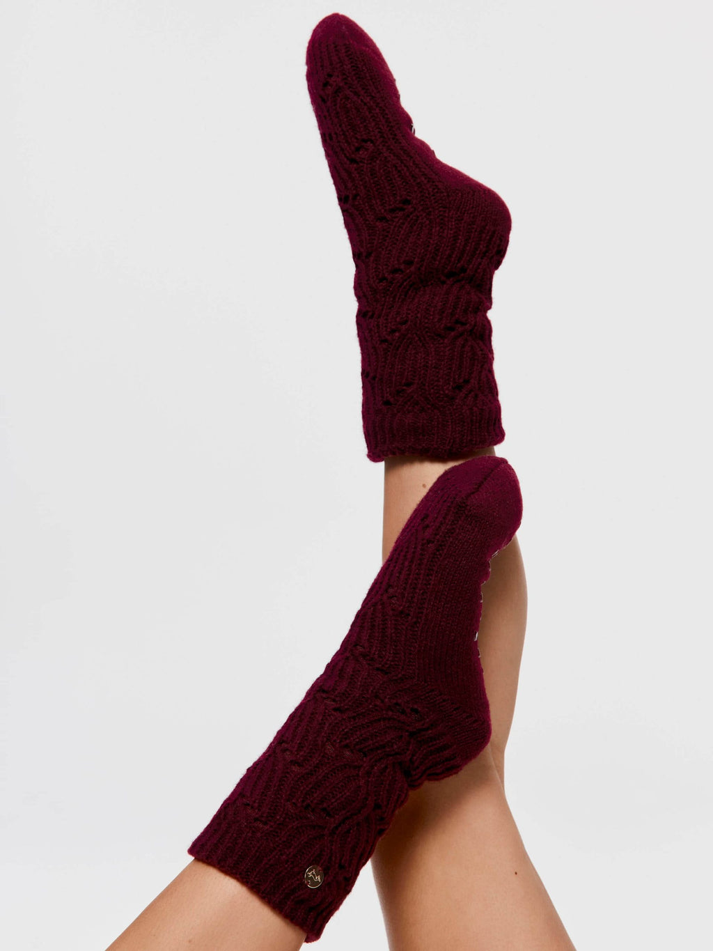 Long Plum Chunky Cable Sock plum image 0
