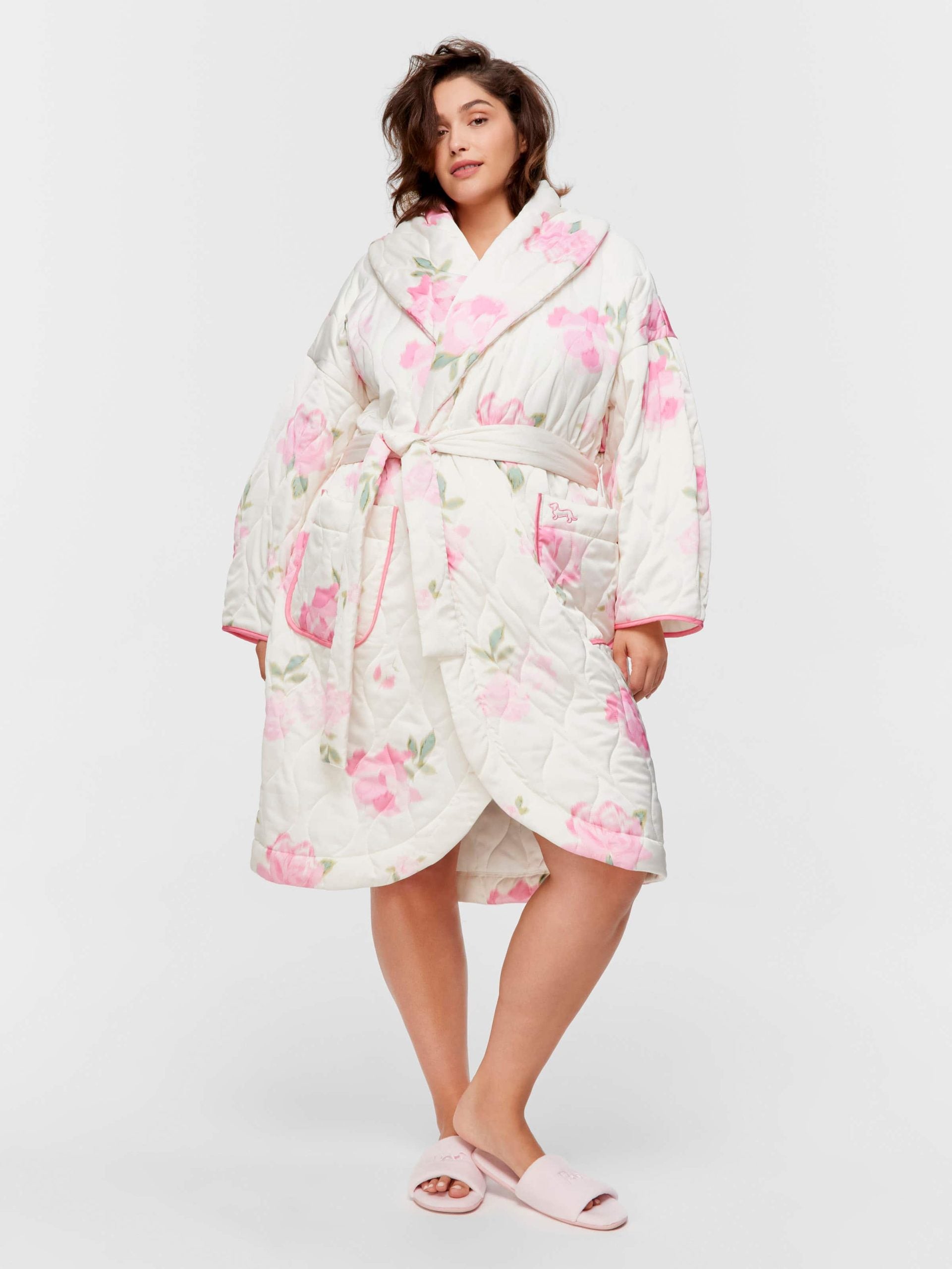 P.A. Plus Floral Satin Quilted Gown Multi image 0