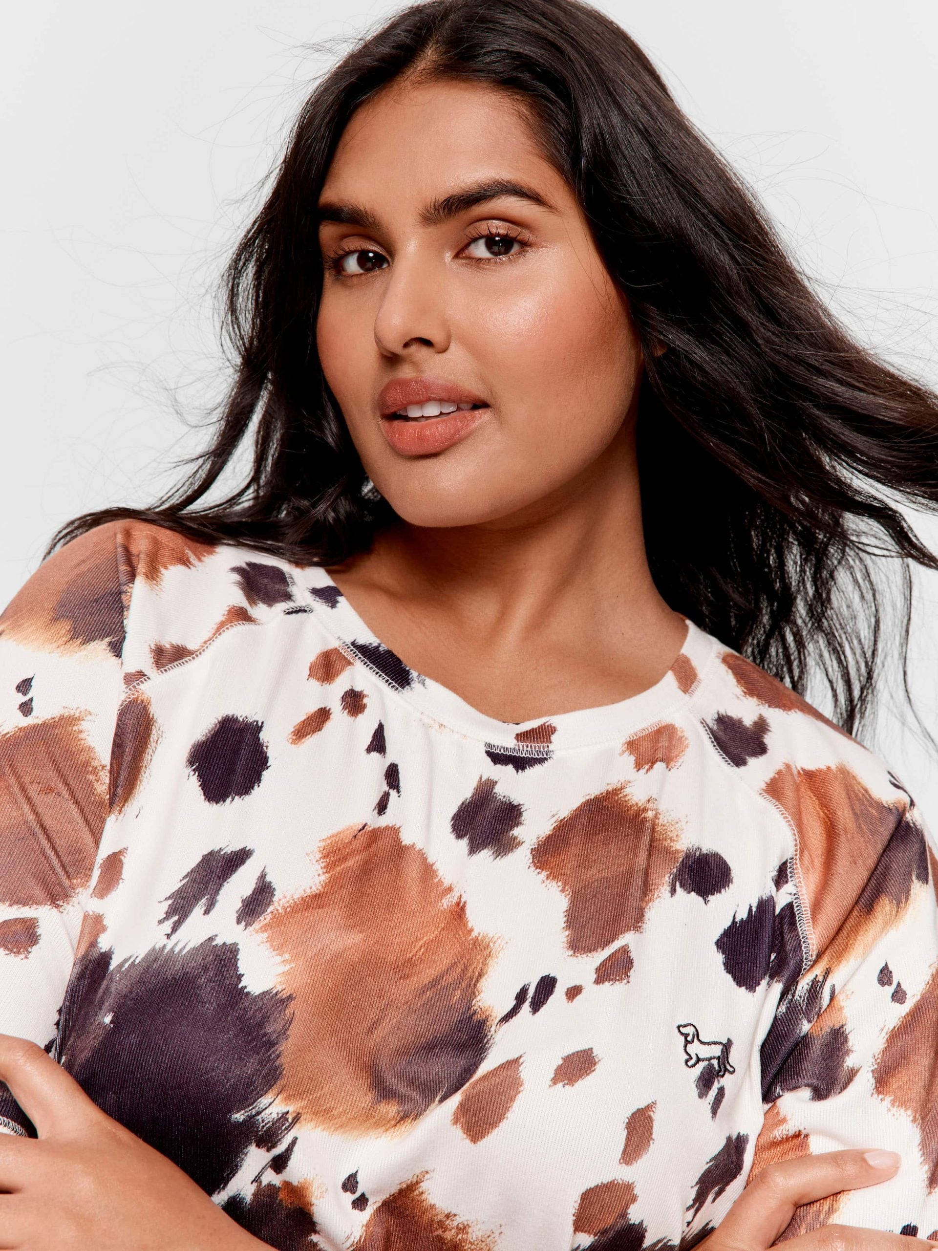 P.A. Plus Cow Plush Oversized Tee Multi image 2