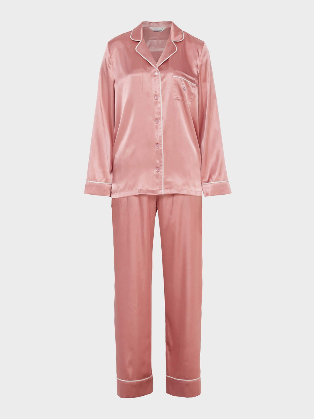Rose Gold Satin Long Sleeve Pj Set rosegold image 4