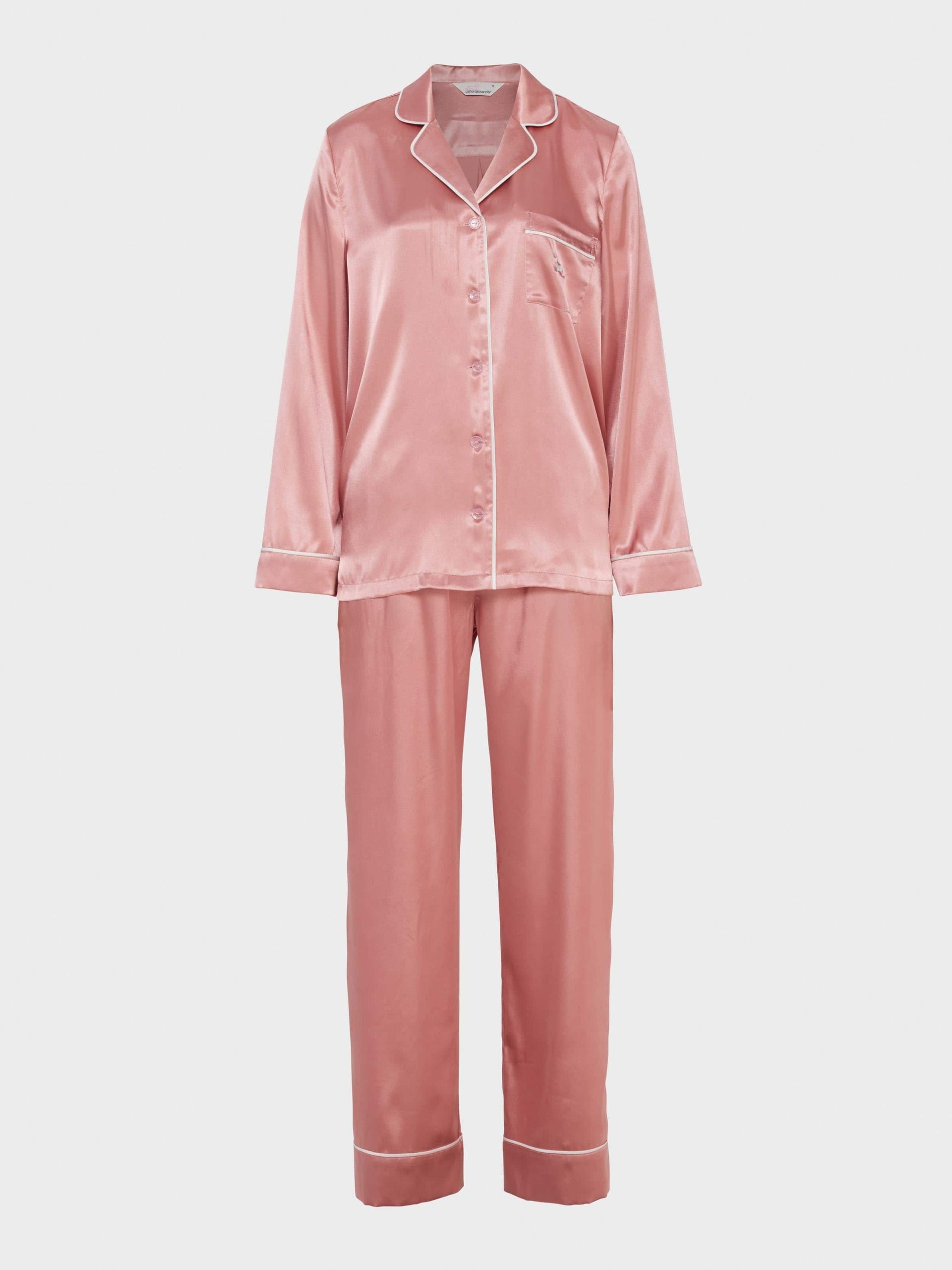 Rose Gold Satin Long Sleeve Pj Set rosegold image 4