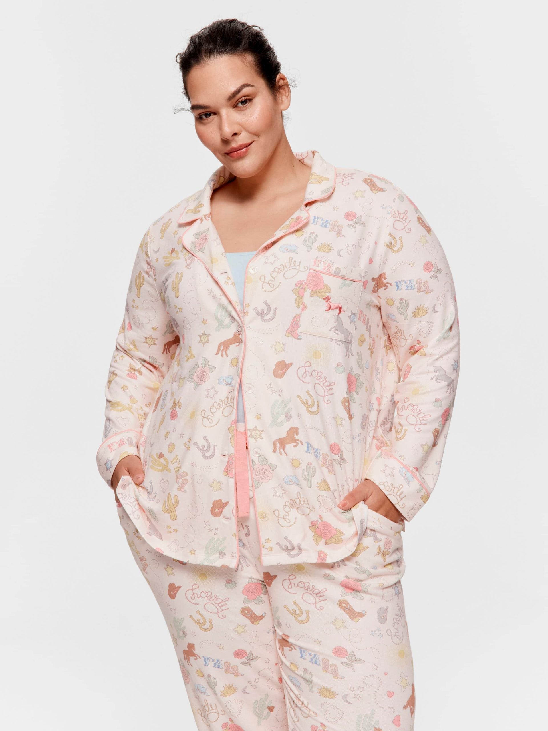 P.A. Plus Howdy Plush Classic Pj Set Multi image 3