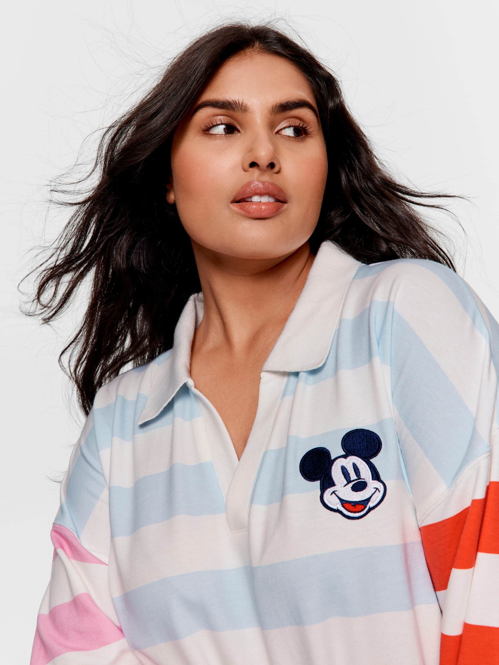 P.A. Plus Pastel Stripe Mickey Mouse Collared Sweater Multi image 2