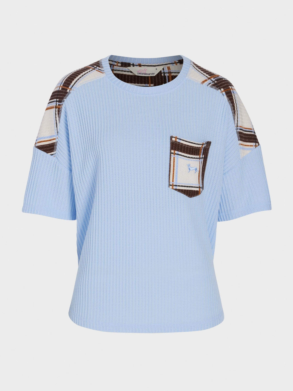 Waffle Check Oversized Tee Blue image 3