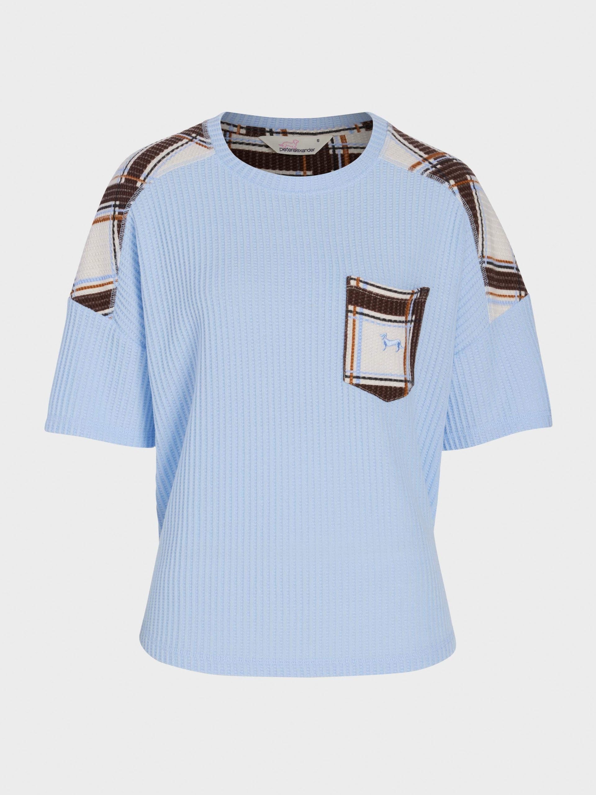 Waffle Check Oversized Tee Blue image 3