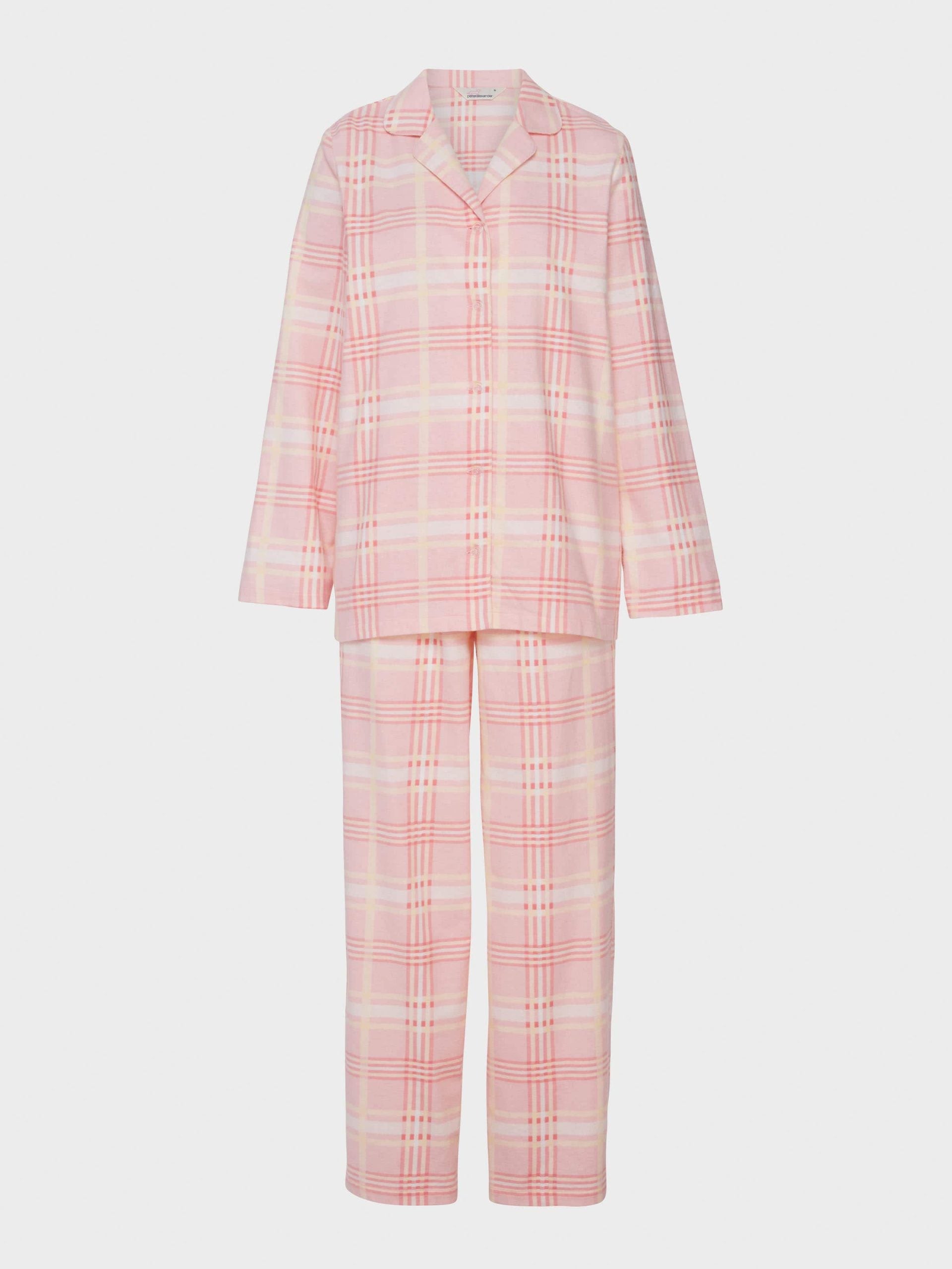 Peach Check Classic Flannelette Pj Set multi image 3