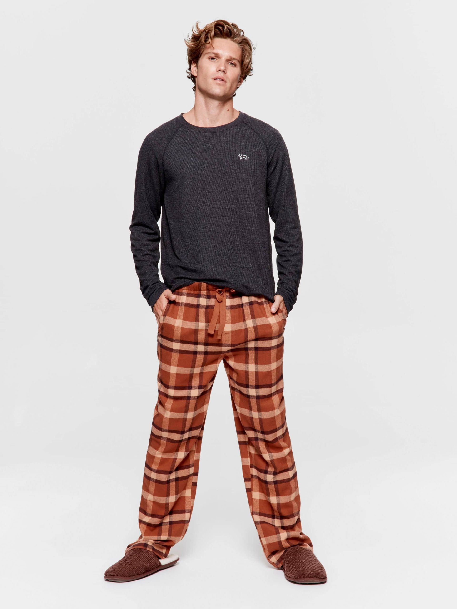 Brown Check Flannelette Pj Pant multi image 0