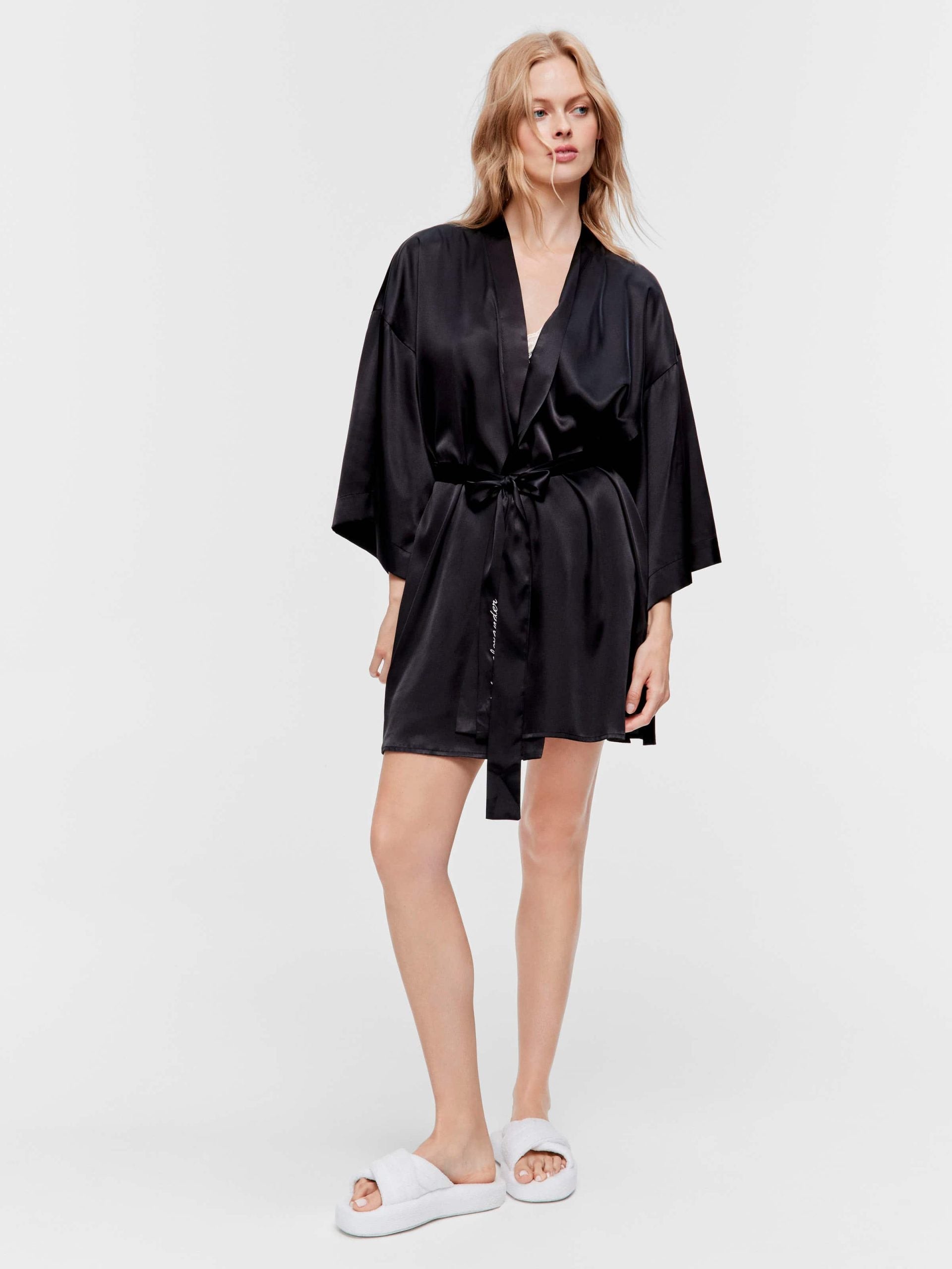 Boudoir Satin Gown black image 2