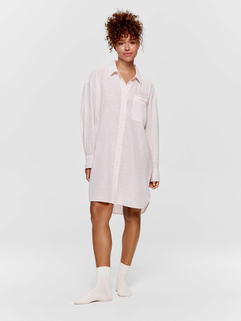 Stripe 100% Cotton Long Sleeve Nightshirt multi image 1