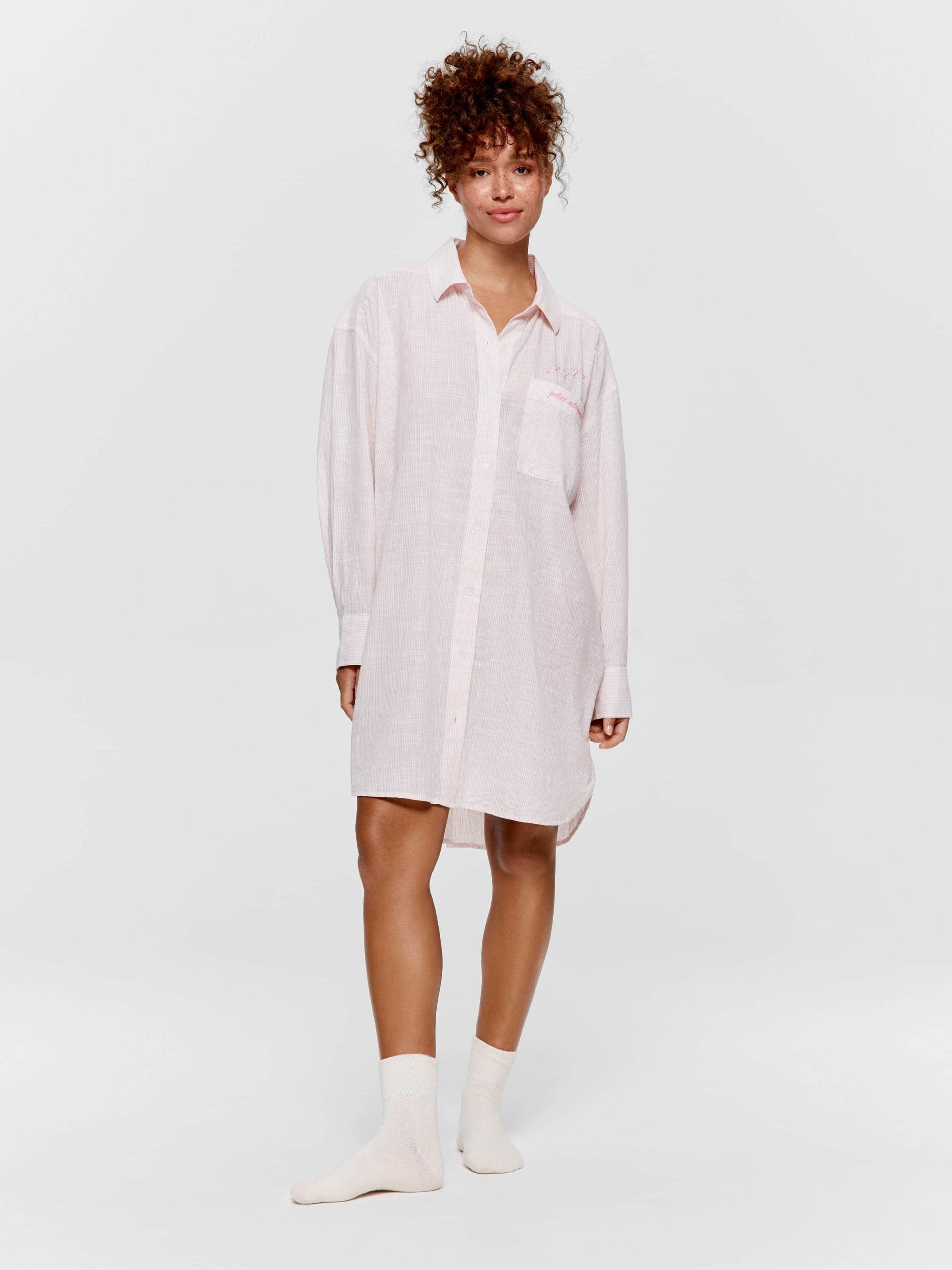 Stripe 100% Cotton Long Sleeve Nightshirt multi image 1