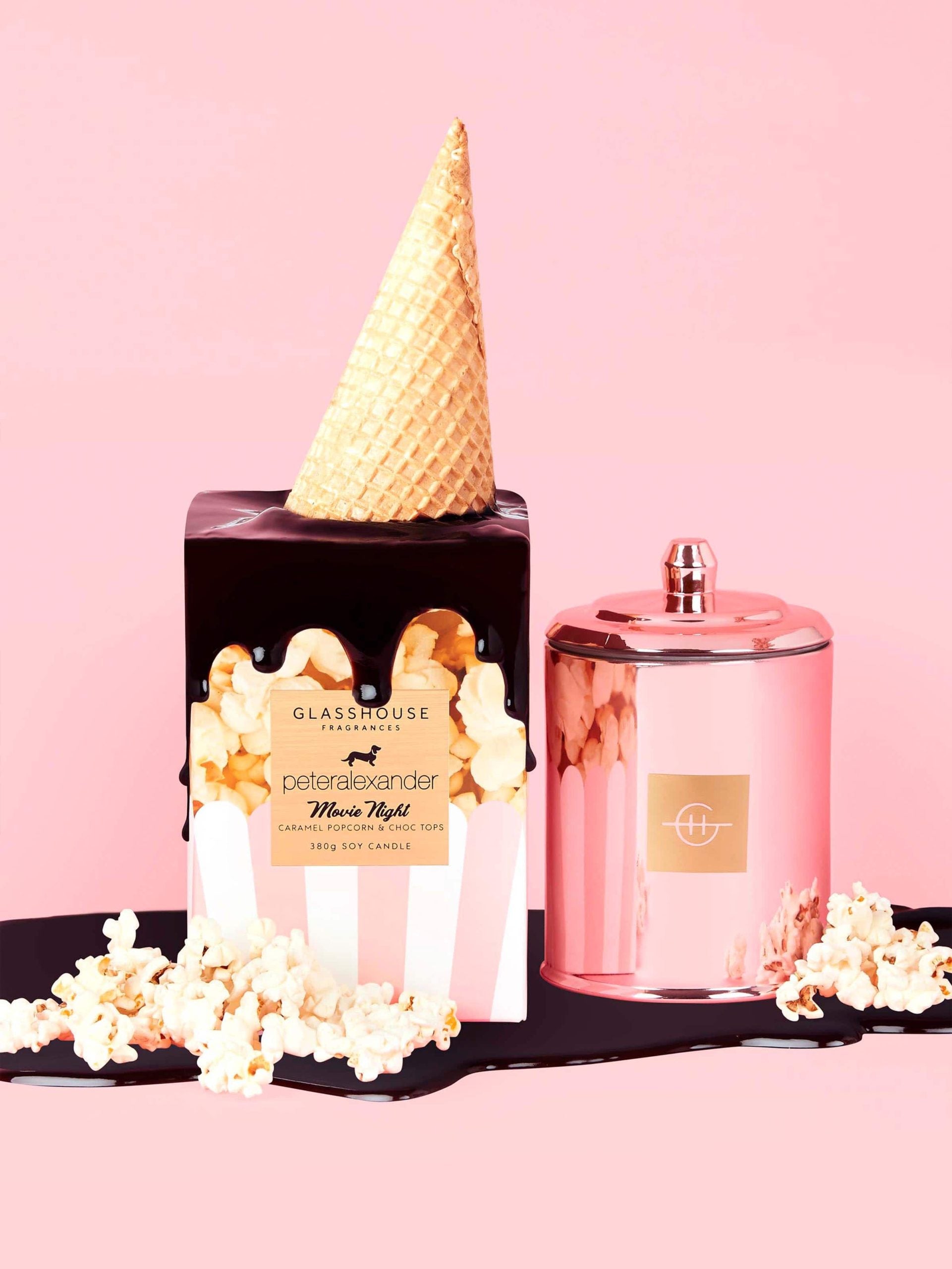 Glasshouse Fragrances Movie Night Candle 380G multi image 1