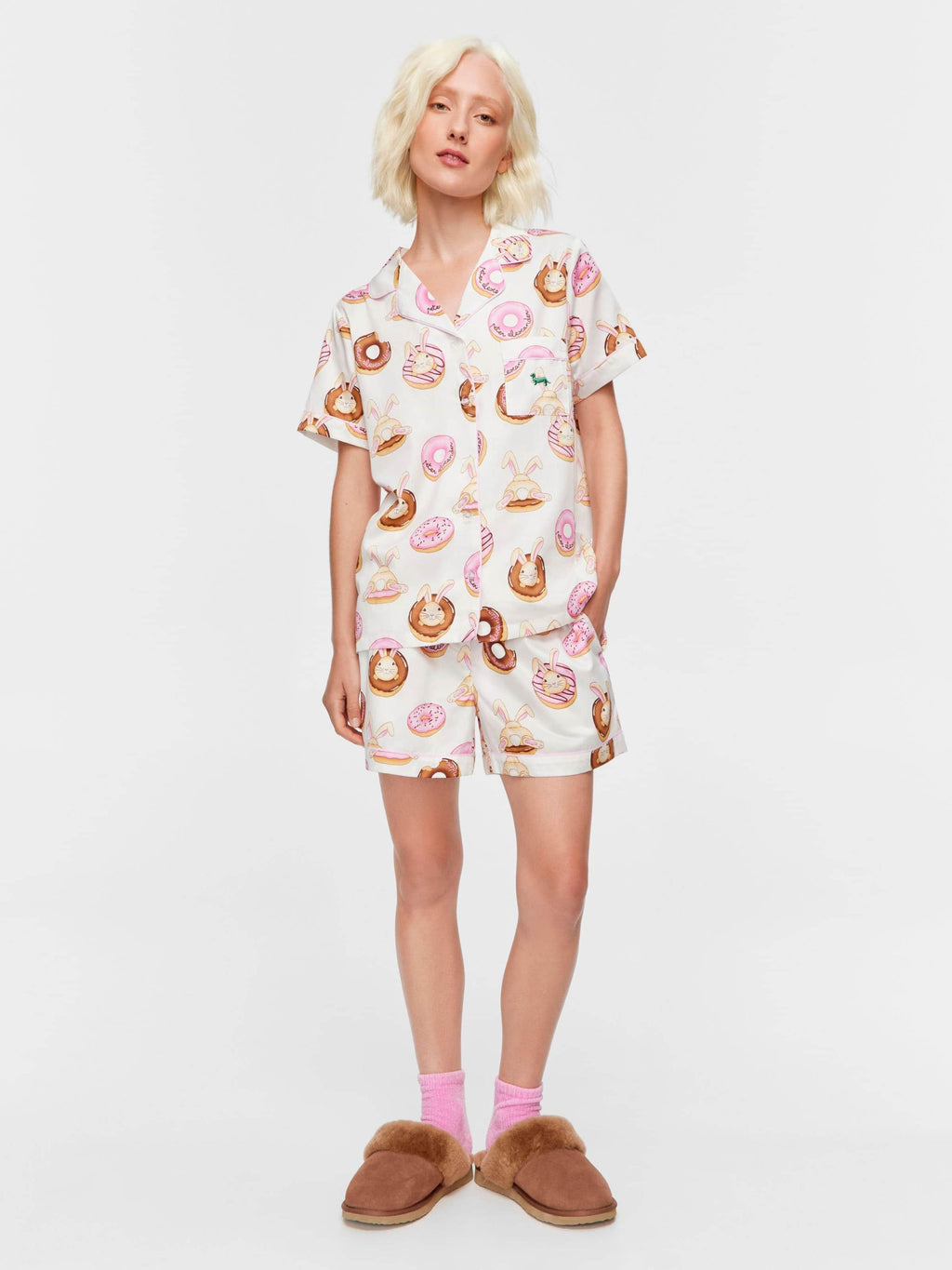 Krispy Kreme Pink Bunnies Shortie Pj Set multi image 2
