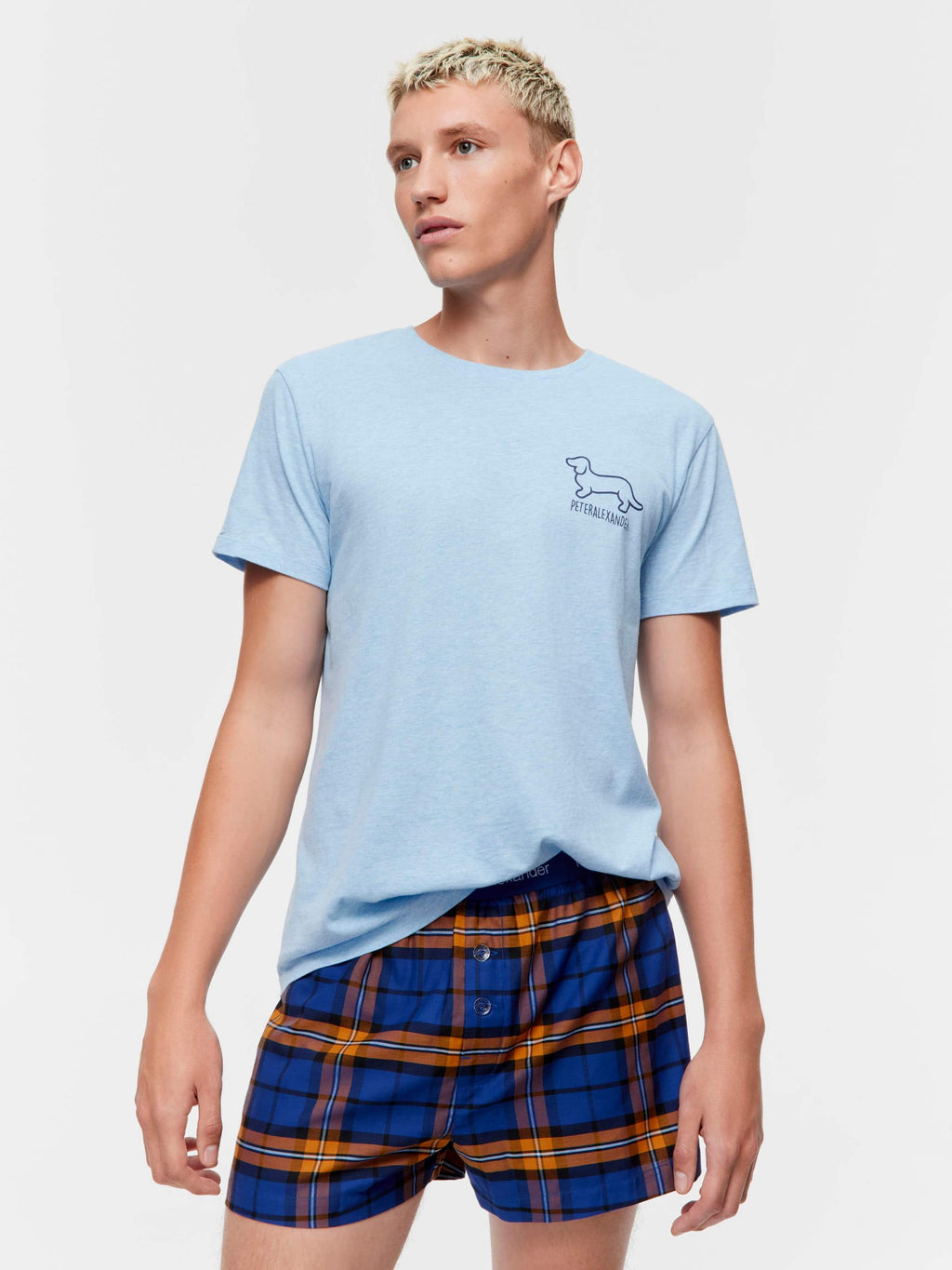 Navy Check Boxer Short navy image 1