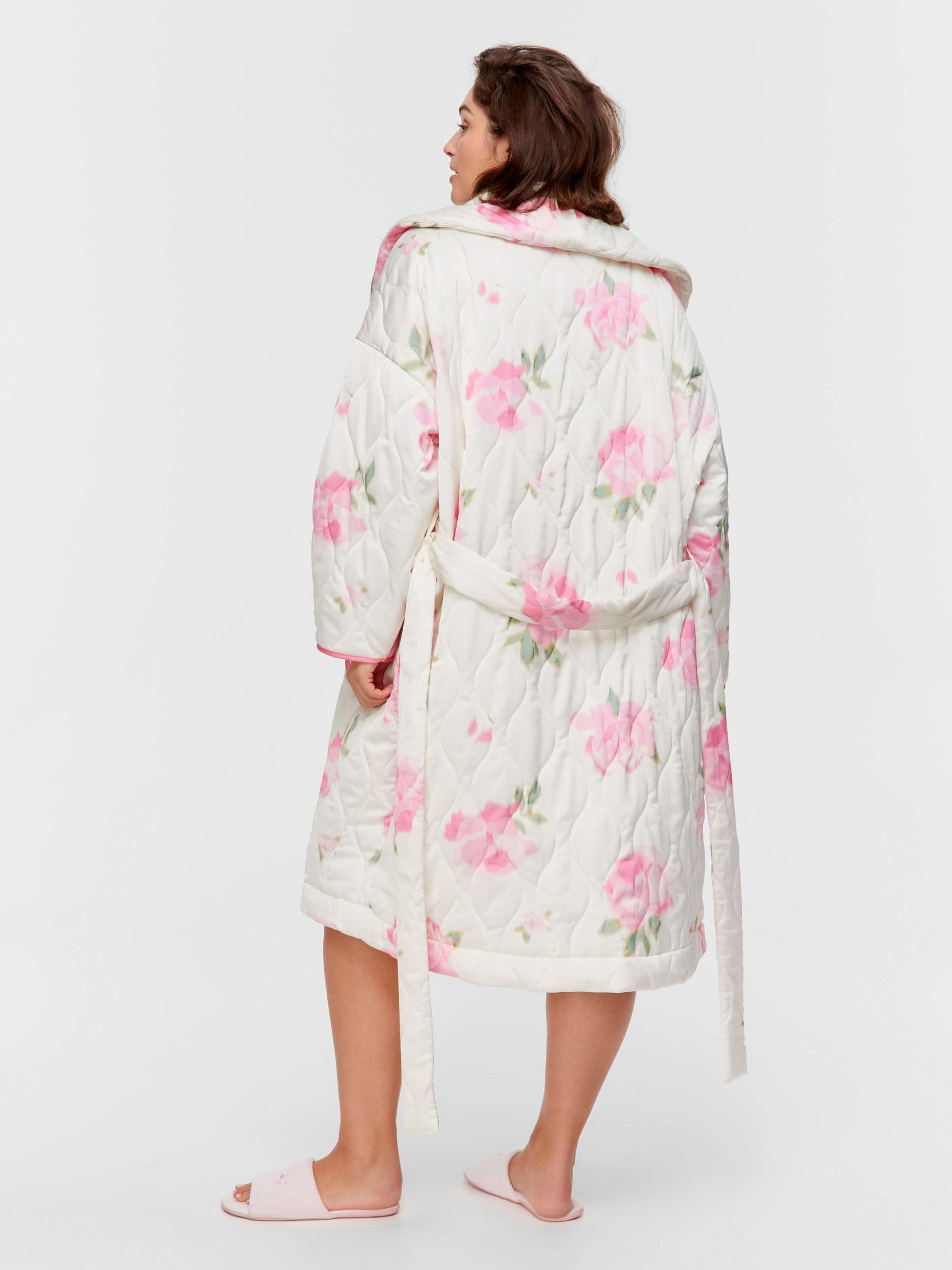 P.A. Plus Floral Satin Quilted Gown Multi image 3