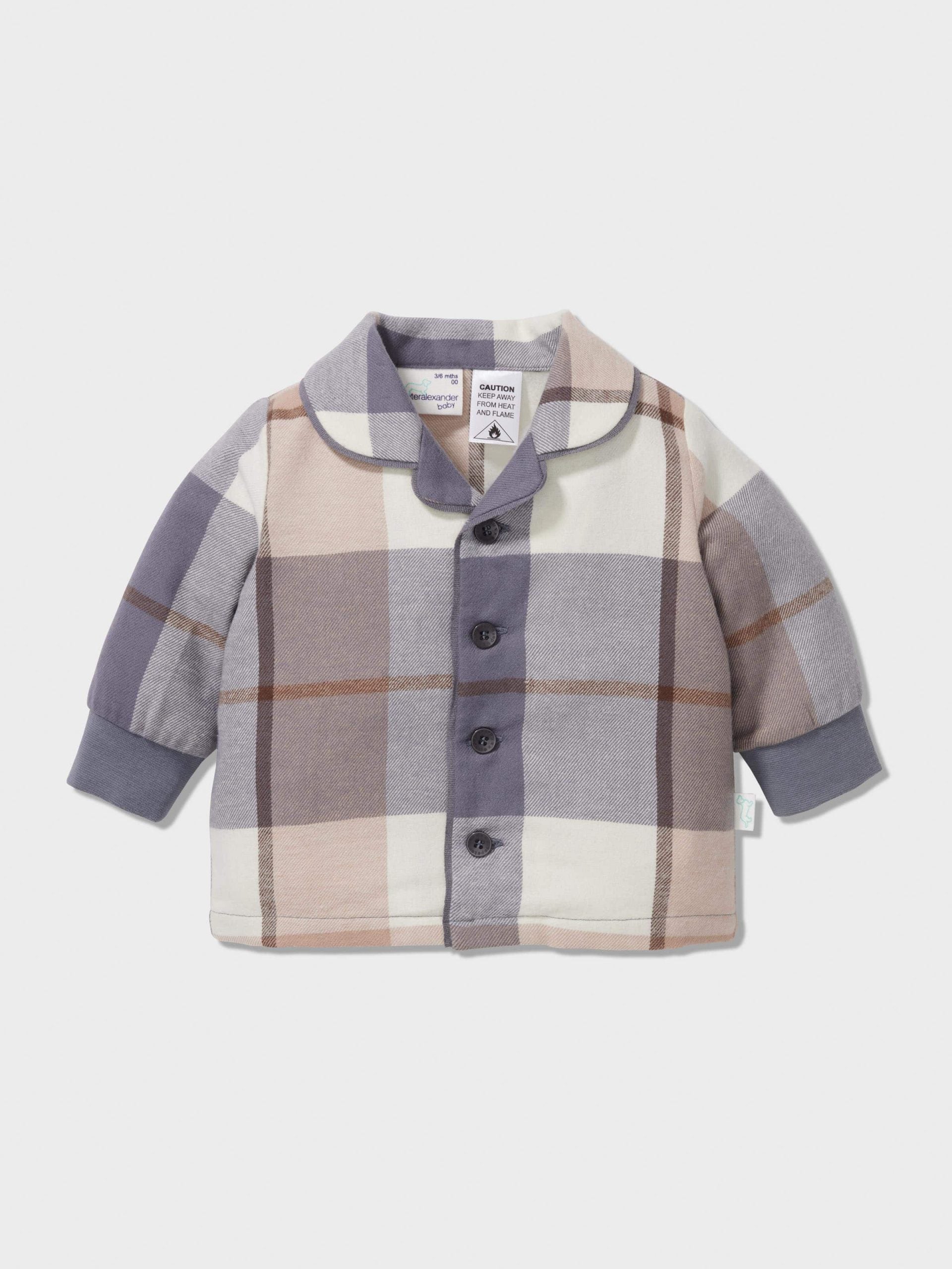 Baby Charcoal Check Long Classic Pj Set multi image 2