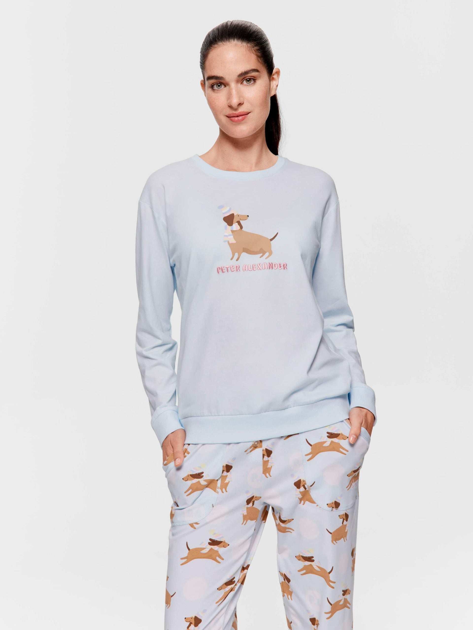 Beanie Dog Long Sleeve Top Blue image 0